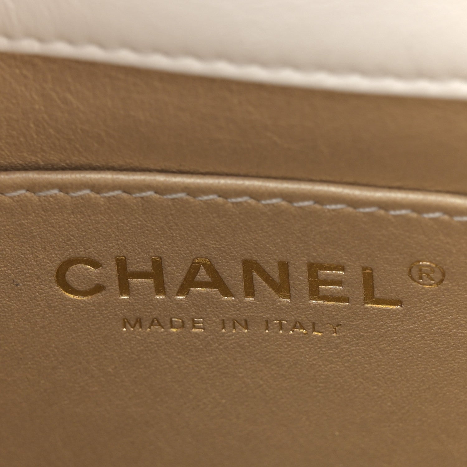 Shiny Lambskin Quilted Mini Flap White
