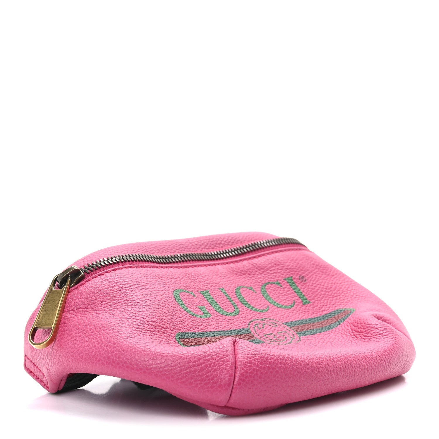 Grained Calfskin Small Logo Belt Bag Box Pink Green