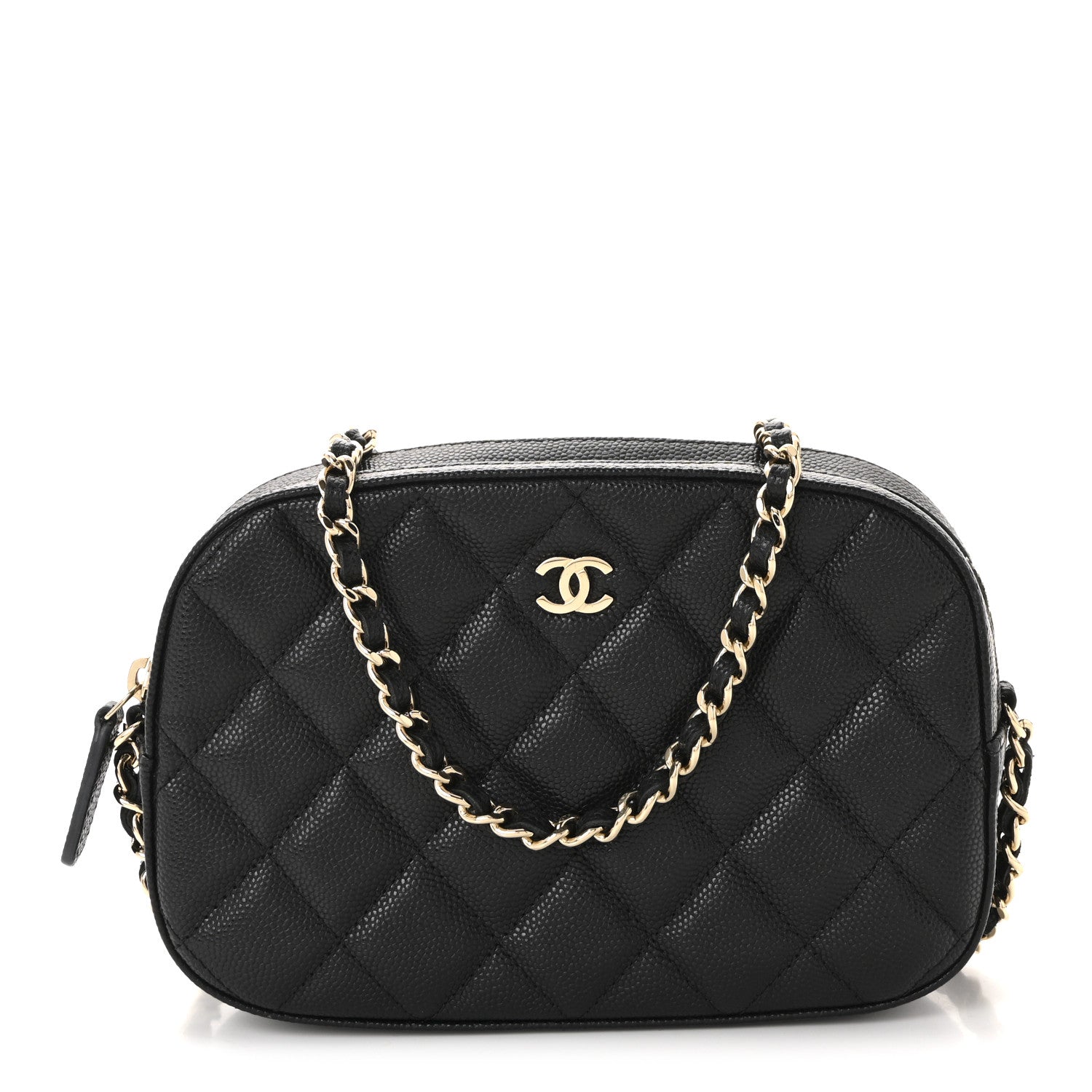 Caviar Quilted Vanity With Chain Black