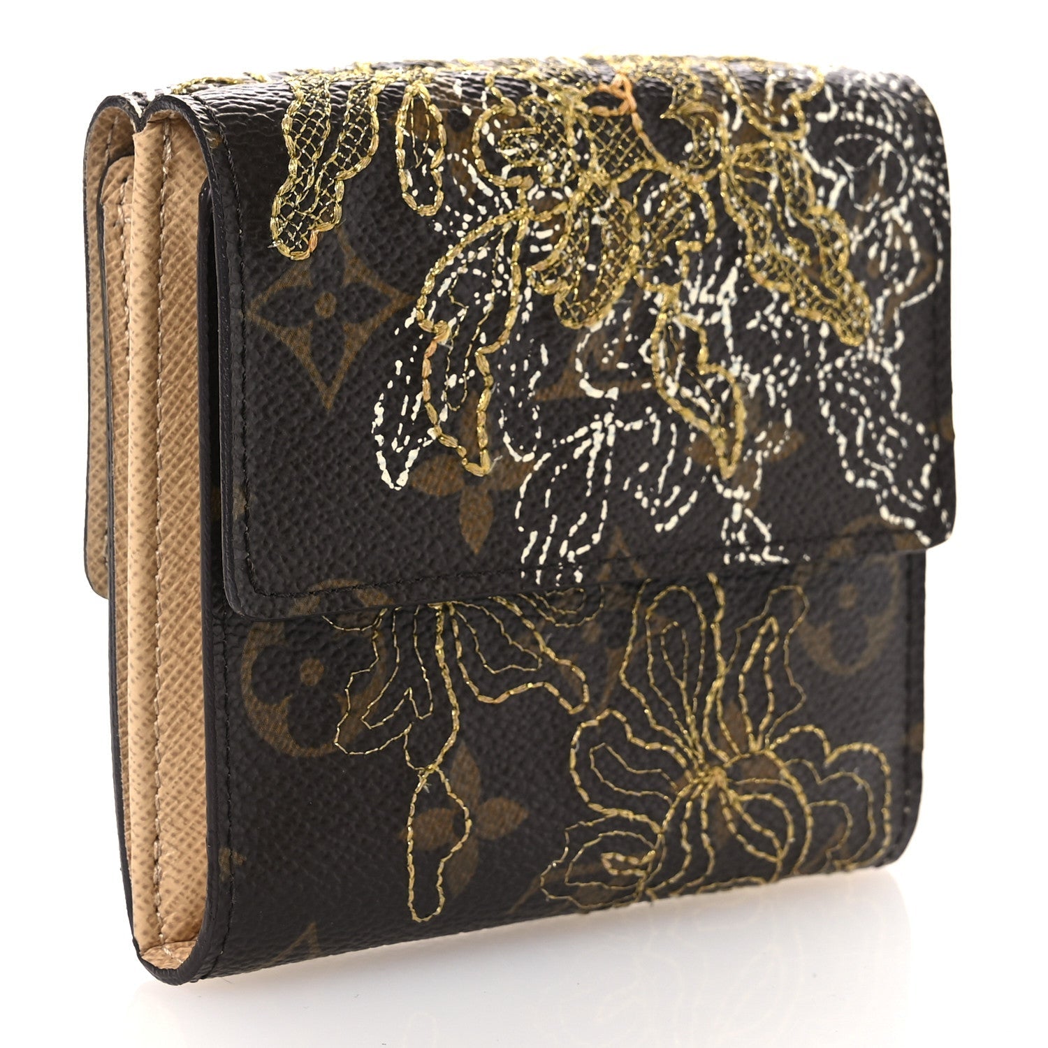 Monogram Dentelle Elise Wallet Gold
