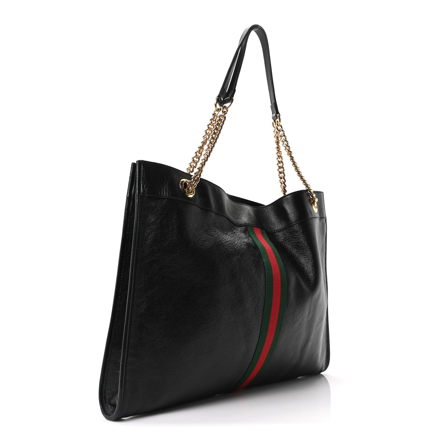 Calfskin Large Rajah Chain Tote Black