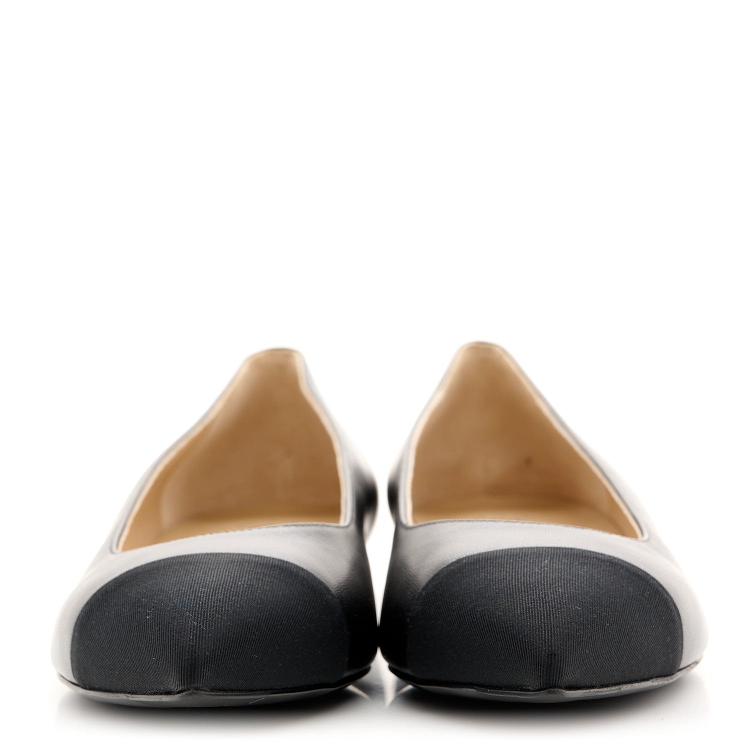 Lambskin Pointed Toe CC Gabrielle Ballerina Flats 37.5 Black