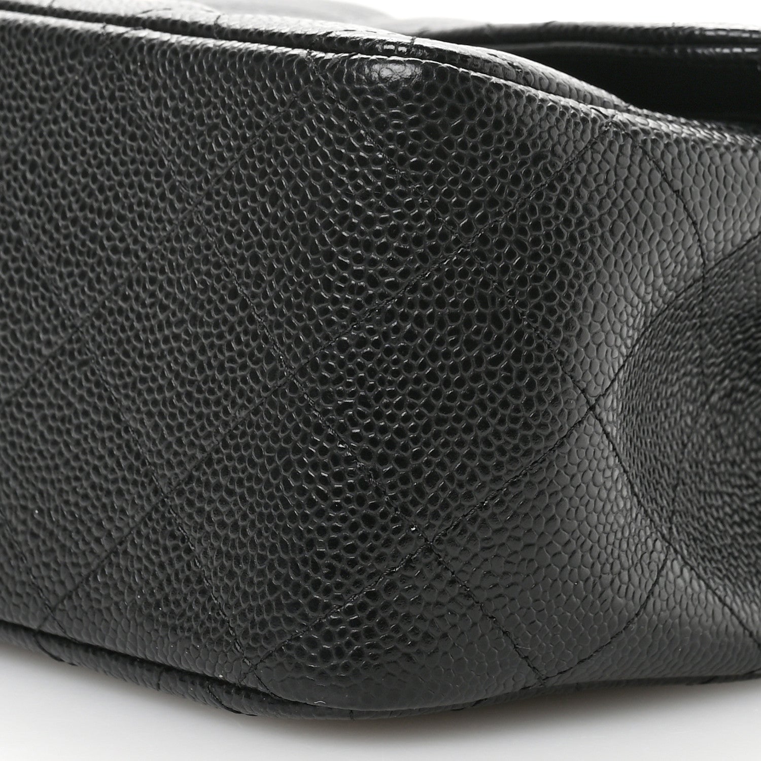 Caviar Quilted Jumbo Double Flap Black