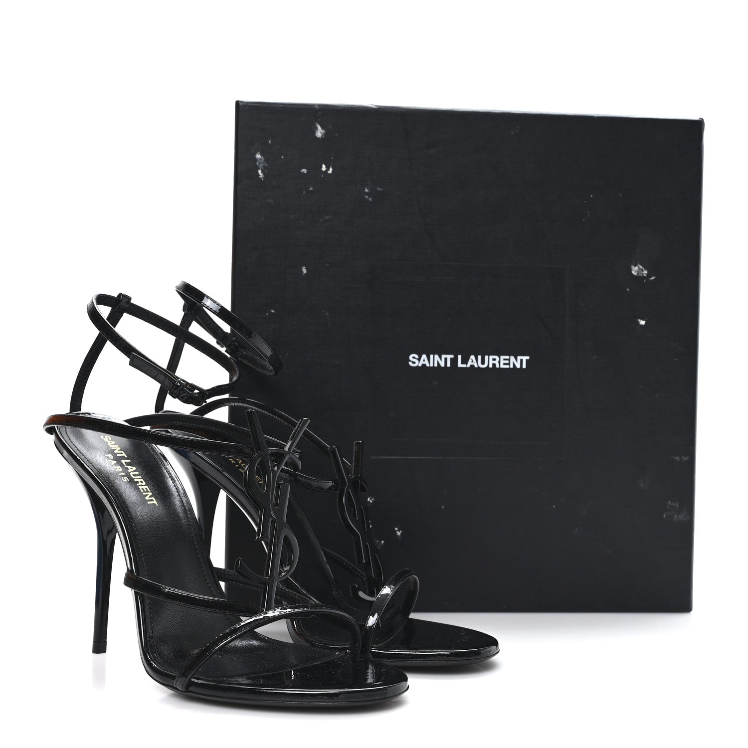 Patent Cassandra 100 Ankle Strap Sandals 39.5 Black