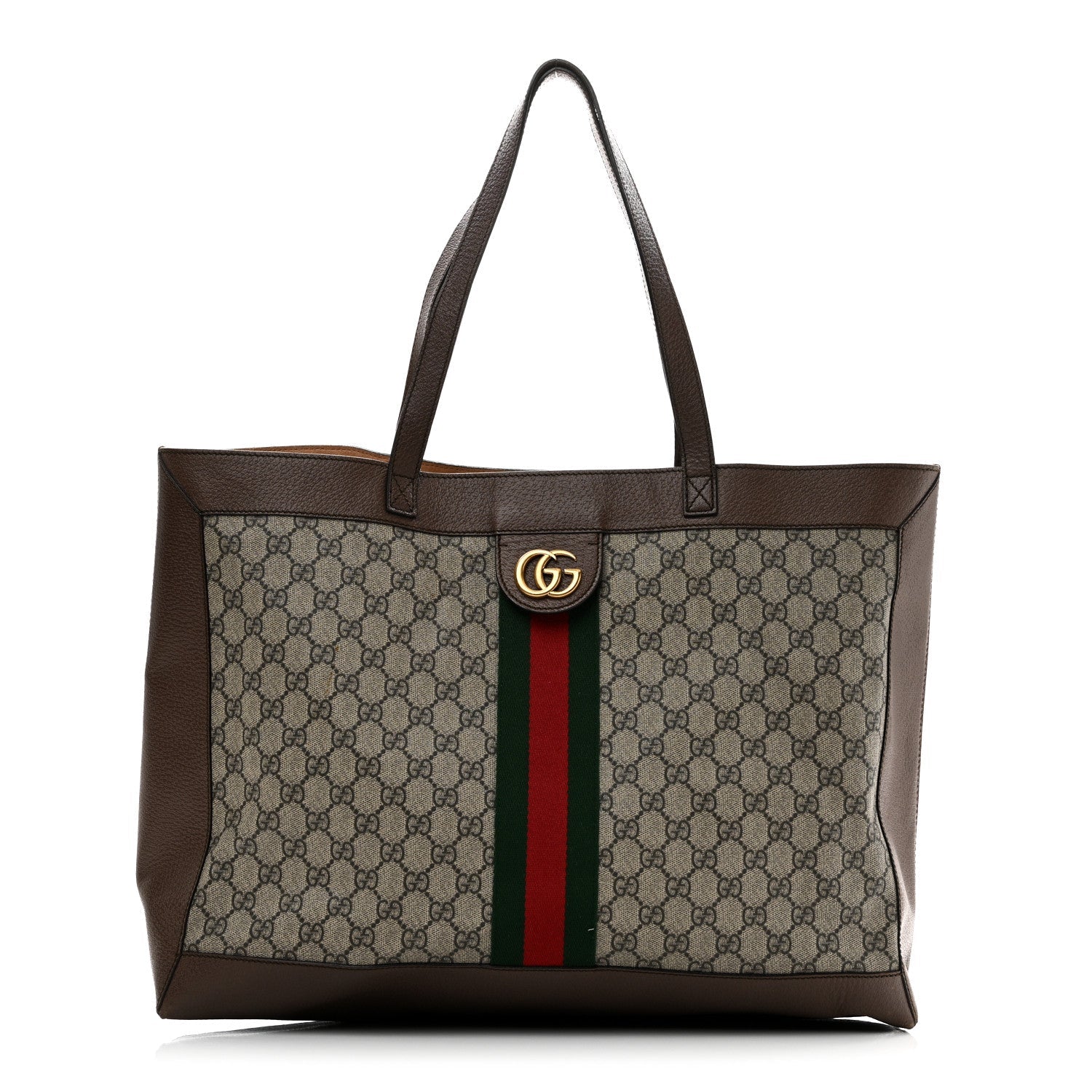 GG Supreme Monogram Web Ophidia Tote Brown