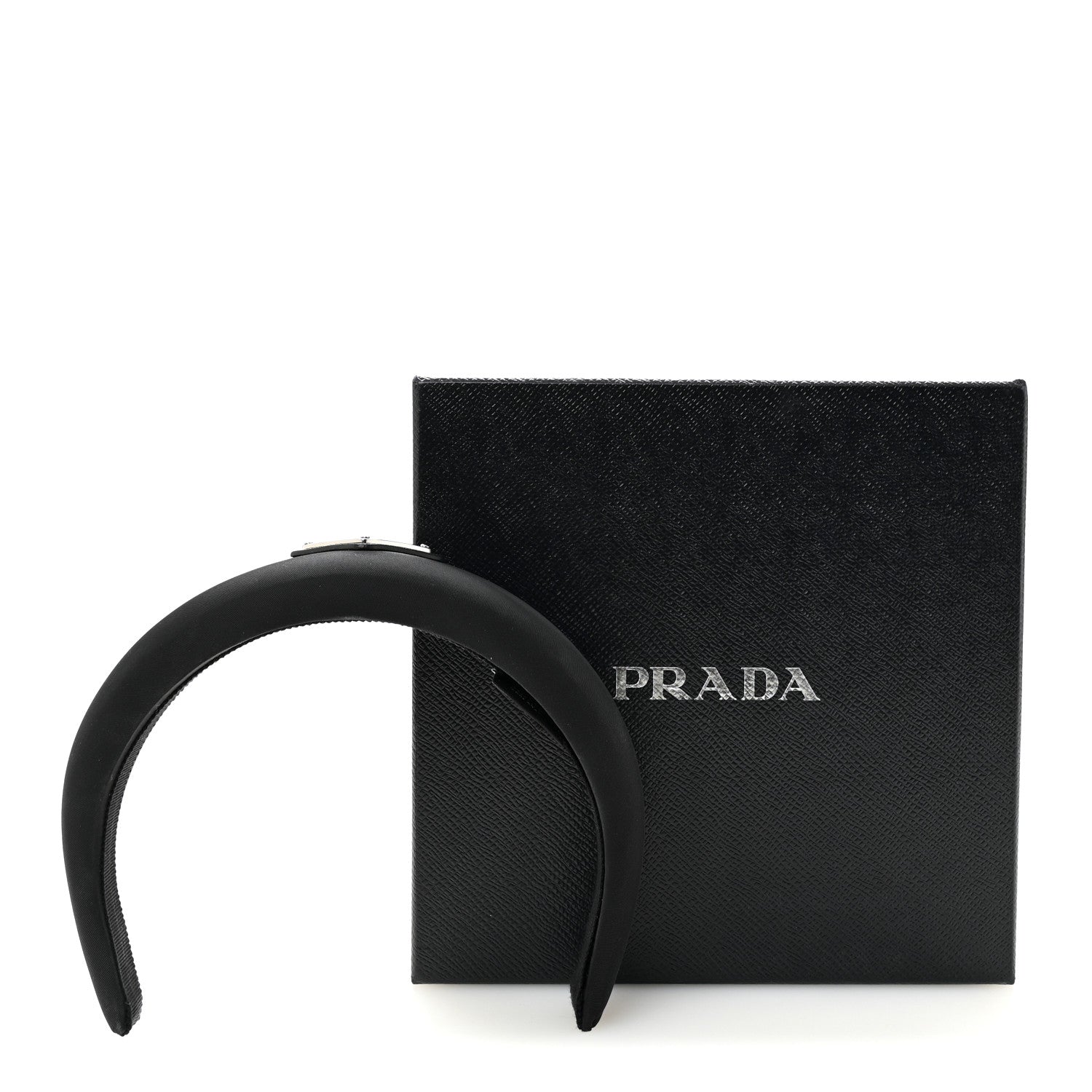 Re-Nylon Metal Triangle Logo Headband Black