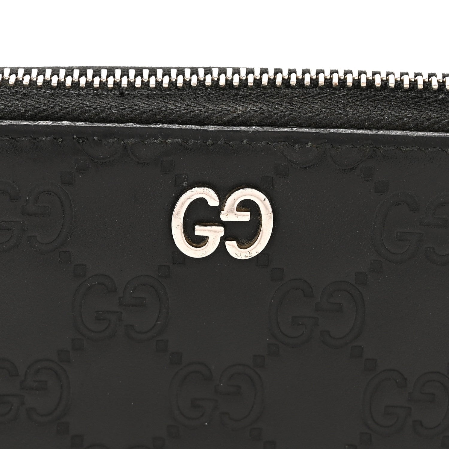 Guccissimma Signature Dorian Zip Around Wallet Black
