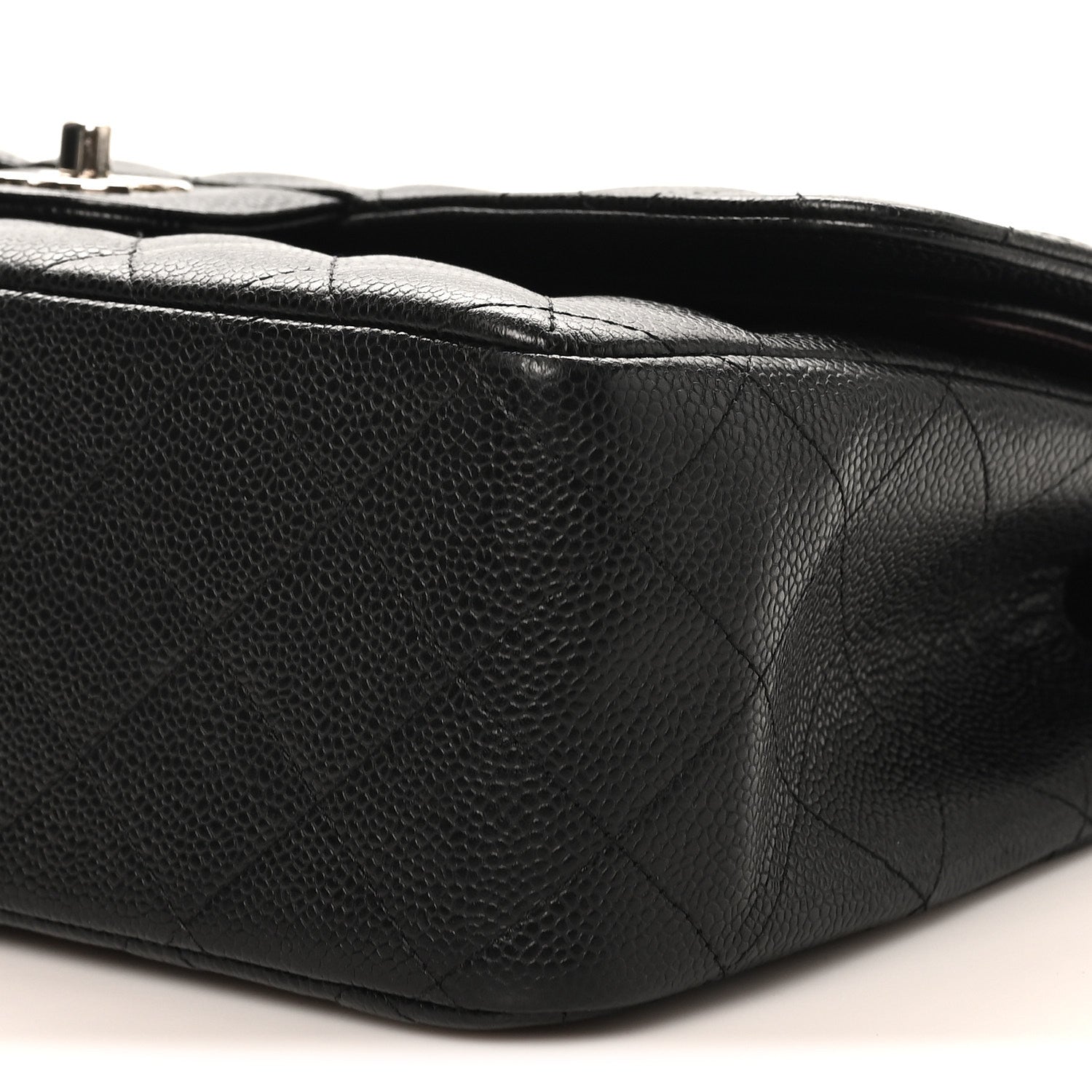 Caviar Quilted Jumbo Double Flap Black