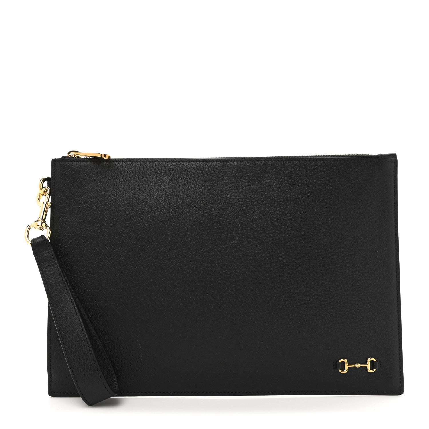 Calfskin Horsebit 1955 Wristlet Pouch Black