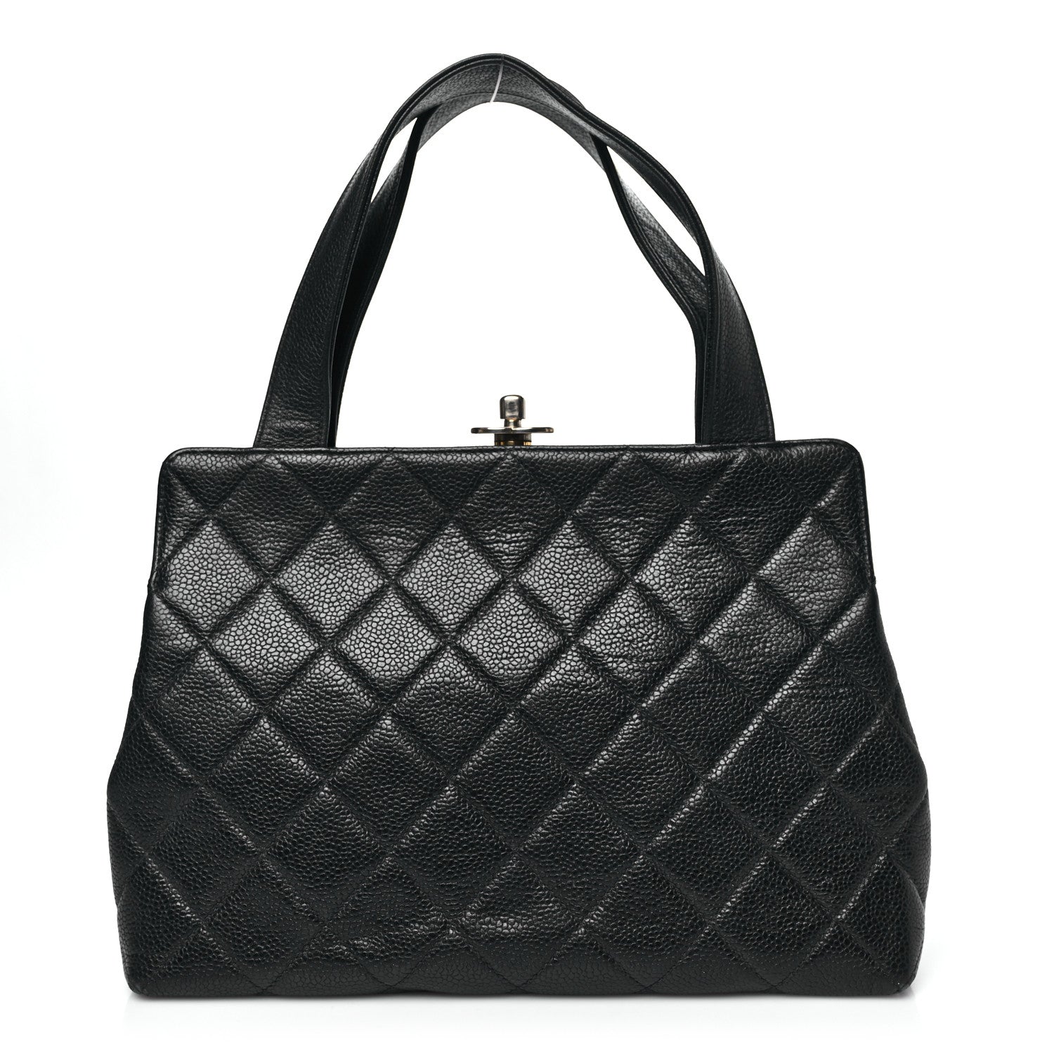 Caviar Quilted Frame Shoulder Bag Black