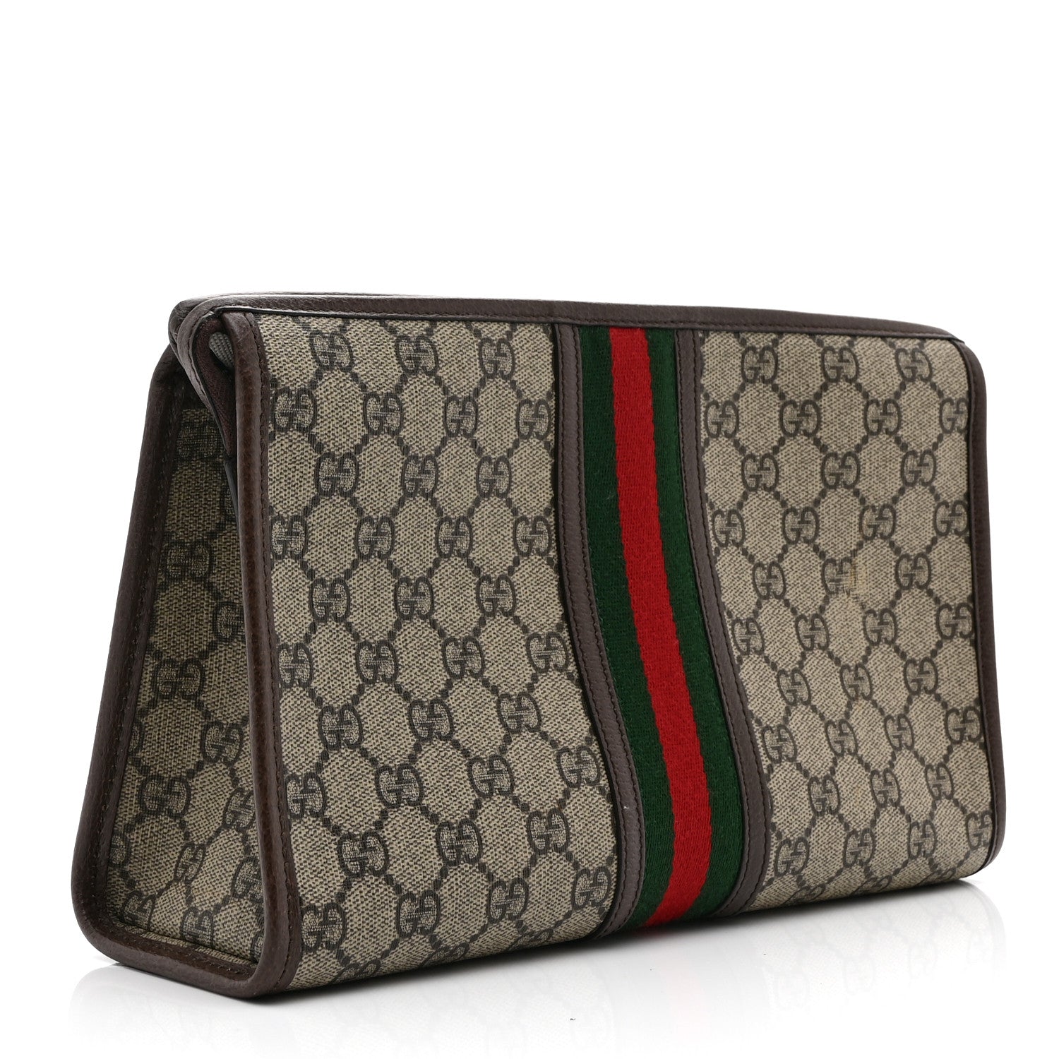 GG Supreme Monogram Web Ophidia GG Toiletry Case Beige New Acero