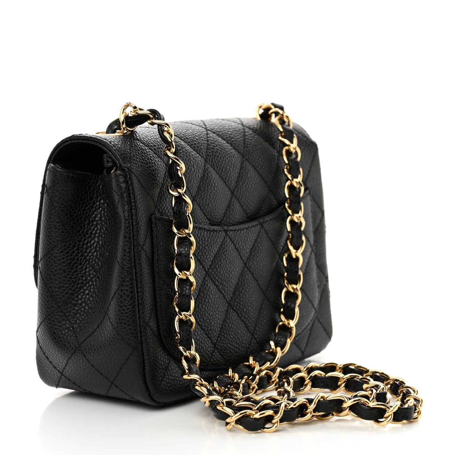Caviar Quilted Mini Square Flap Black