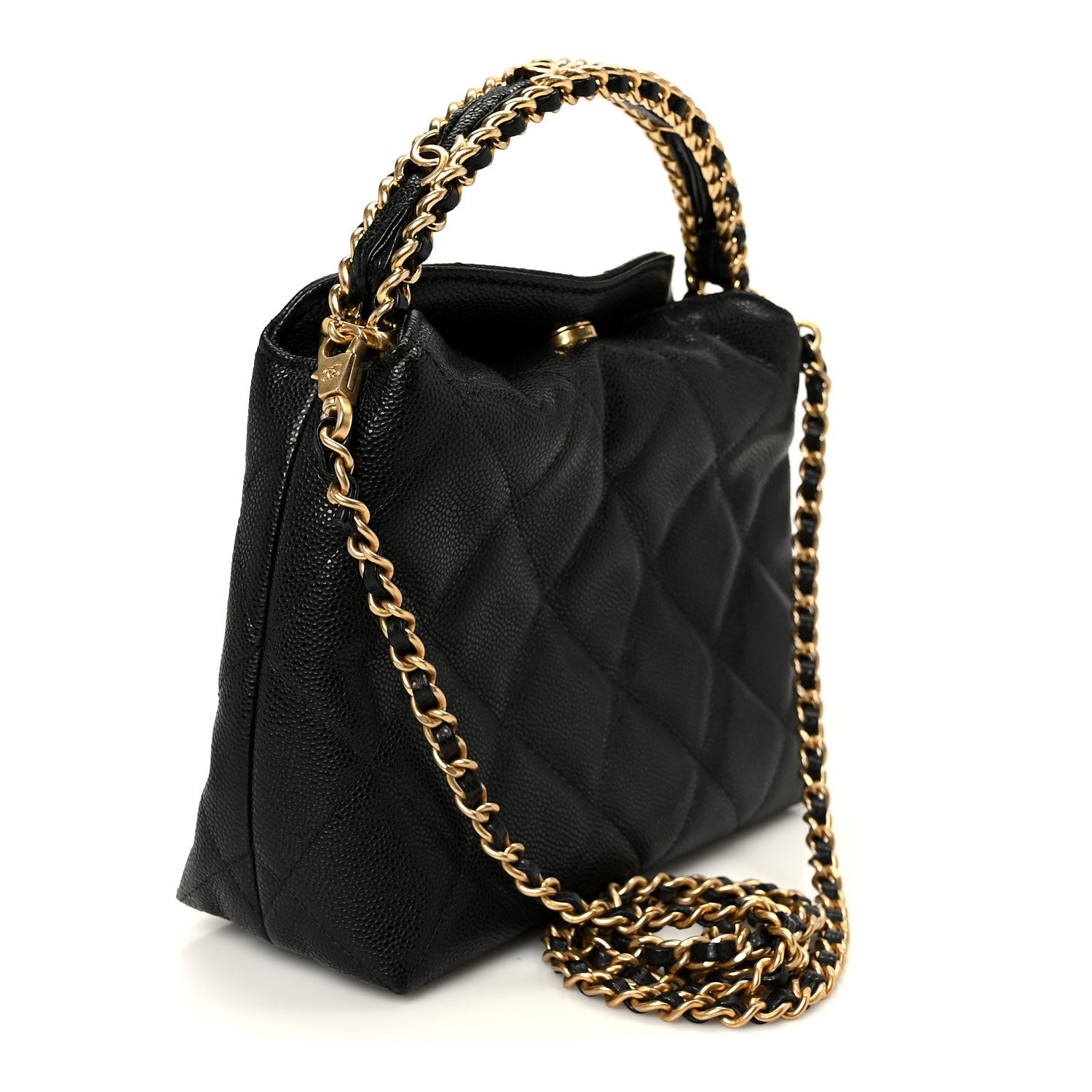 Caviar Quilted Chanel Way Clutch With Chain Black