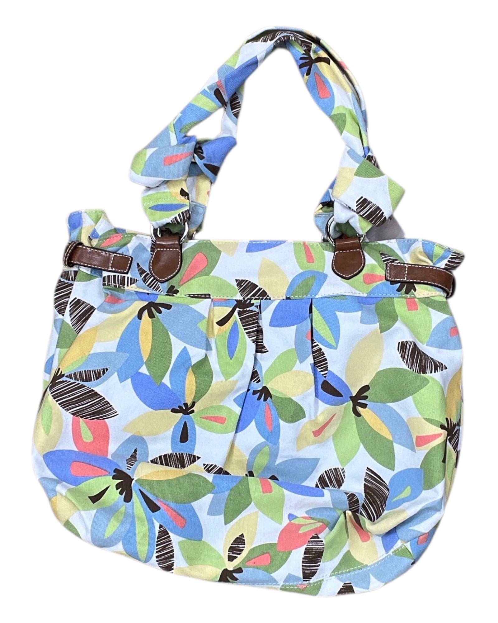 Handbag By Croft And Barrow In White & Yellow, Size:Large