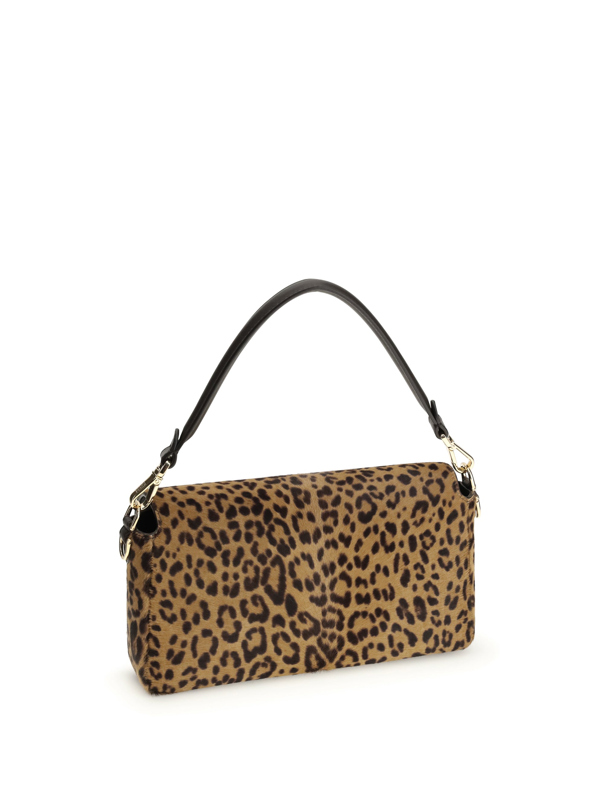 printed pony effect shoulder bag