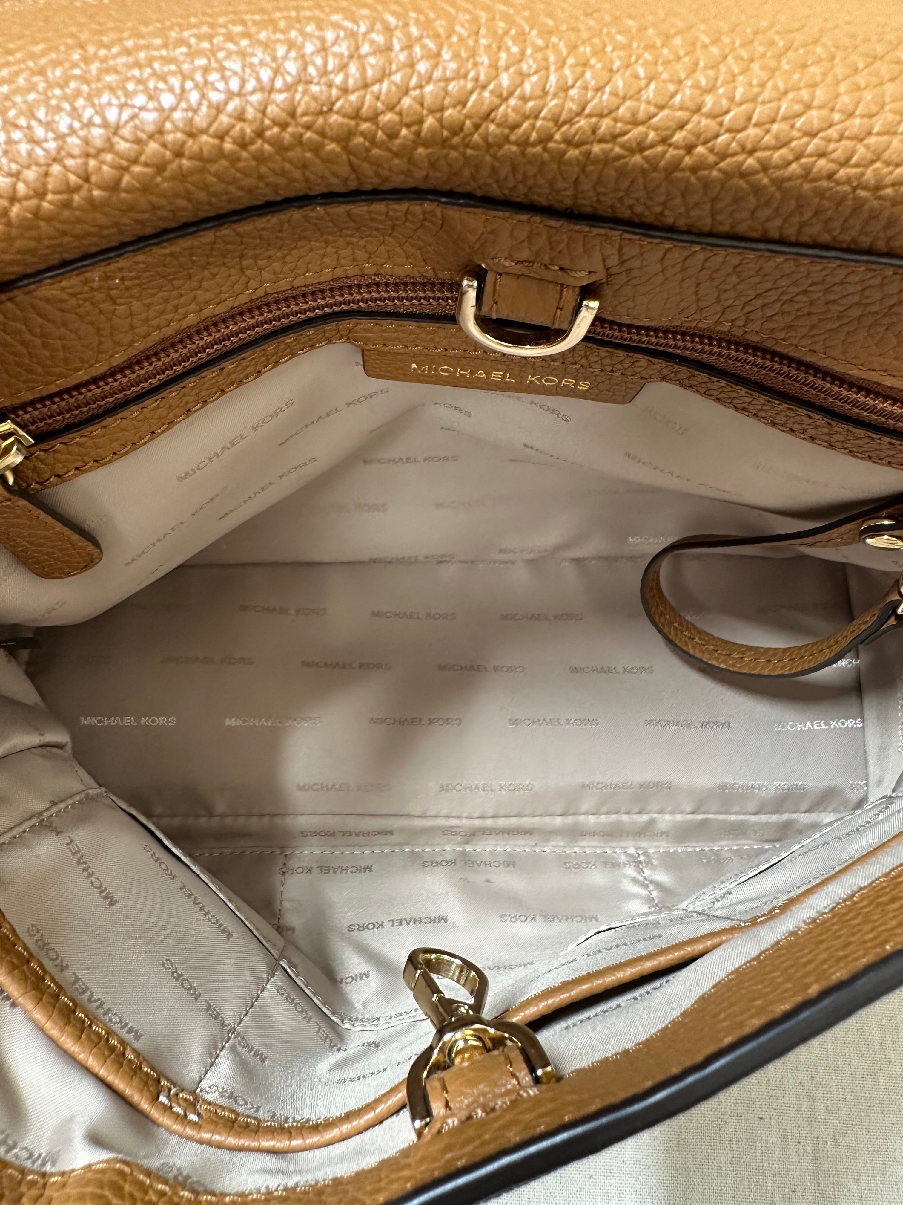 Handbag Designer By Michael Kors In Brown & Red, Size:Medium