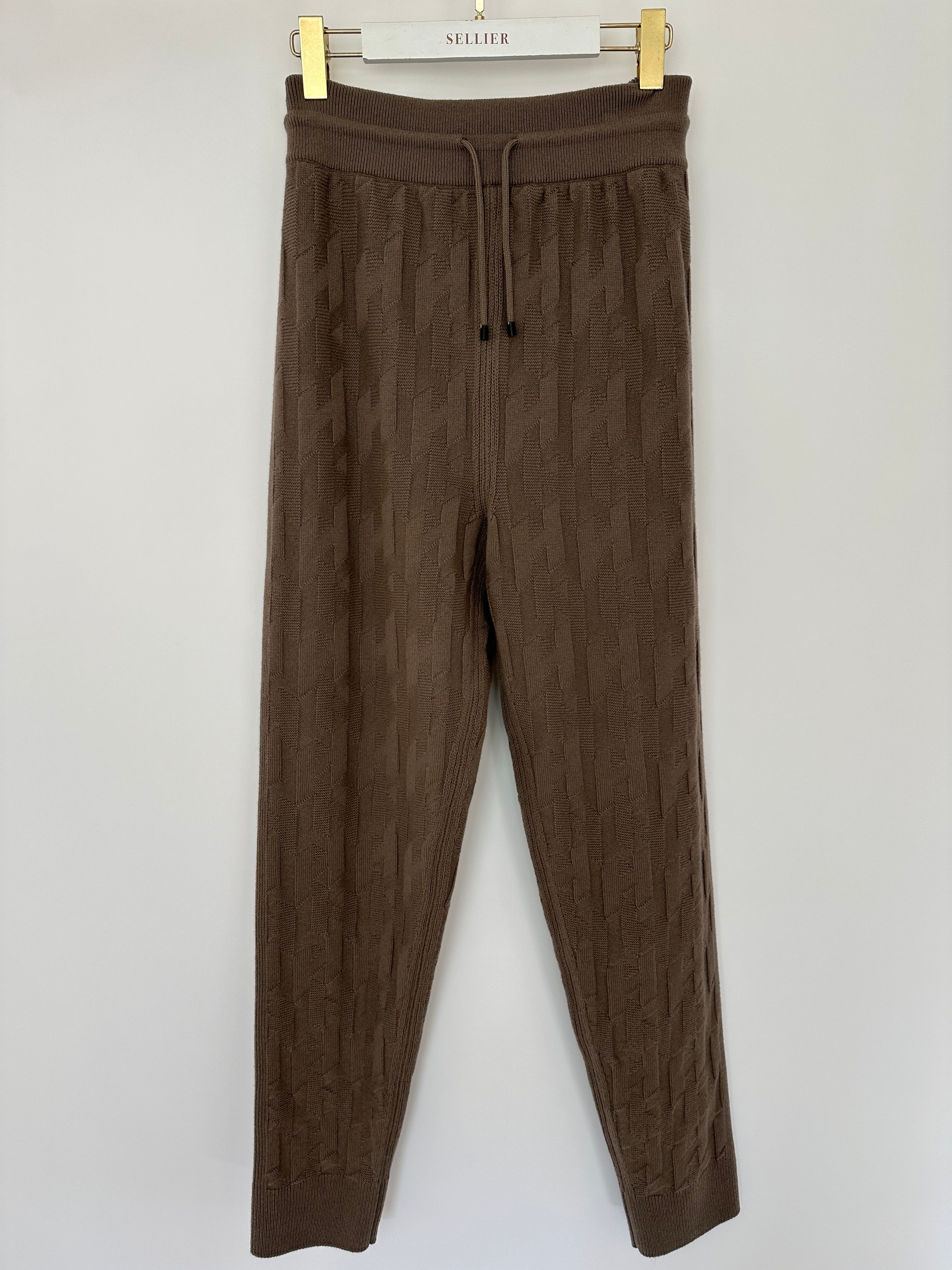 Hermes "H" Wool Jogging Pants In Gris/Etoupe Size FR 40 (UK 12)