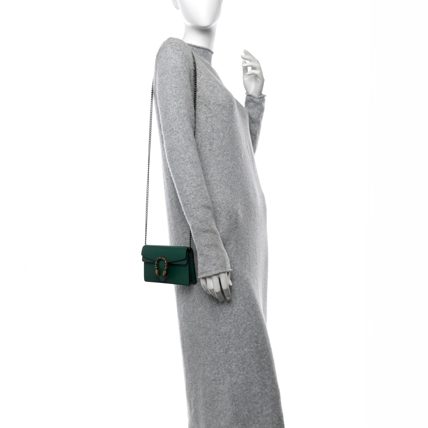 Dollar Calfskin Crystal Super Mini Dionysus Shoulder Bag Emerald