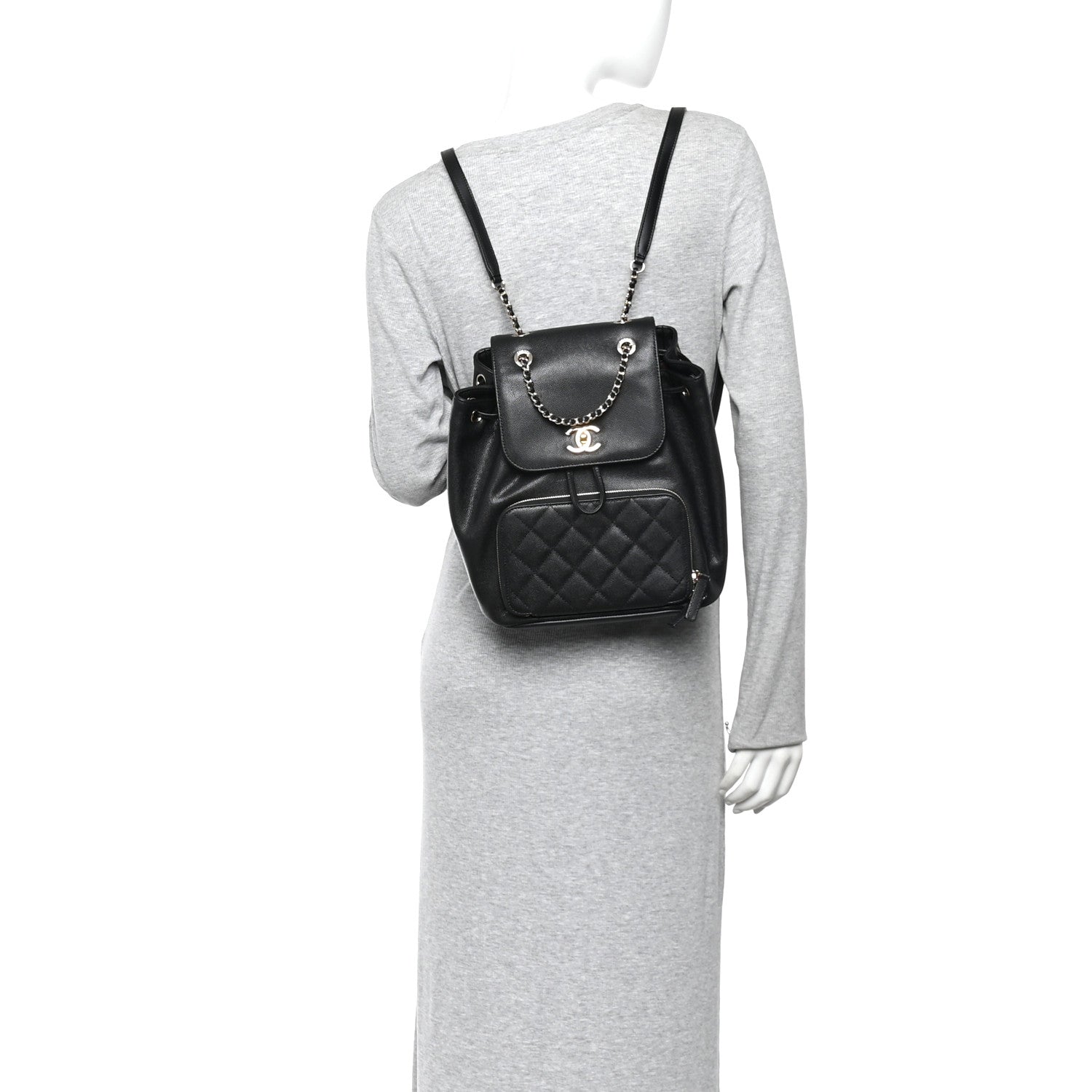 Caviar Quilted Business Affinity Backpack Black