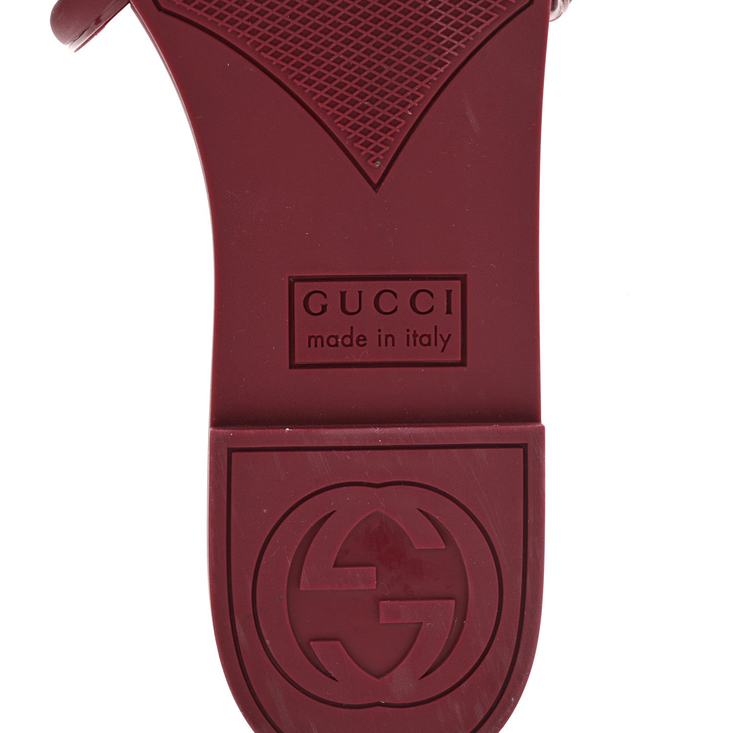 Rubber Interlocking G Womens Slide Sandals 35 Rosso Ancora