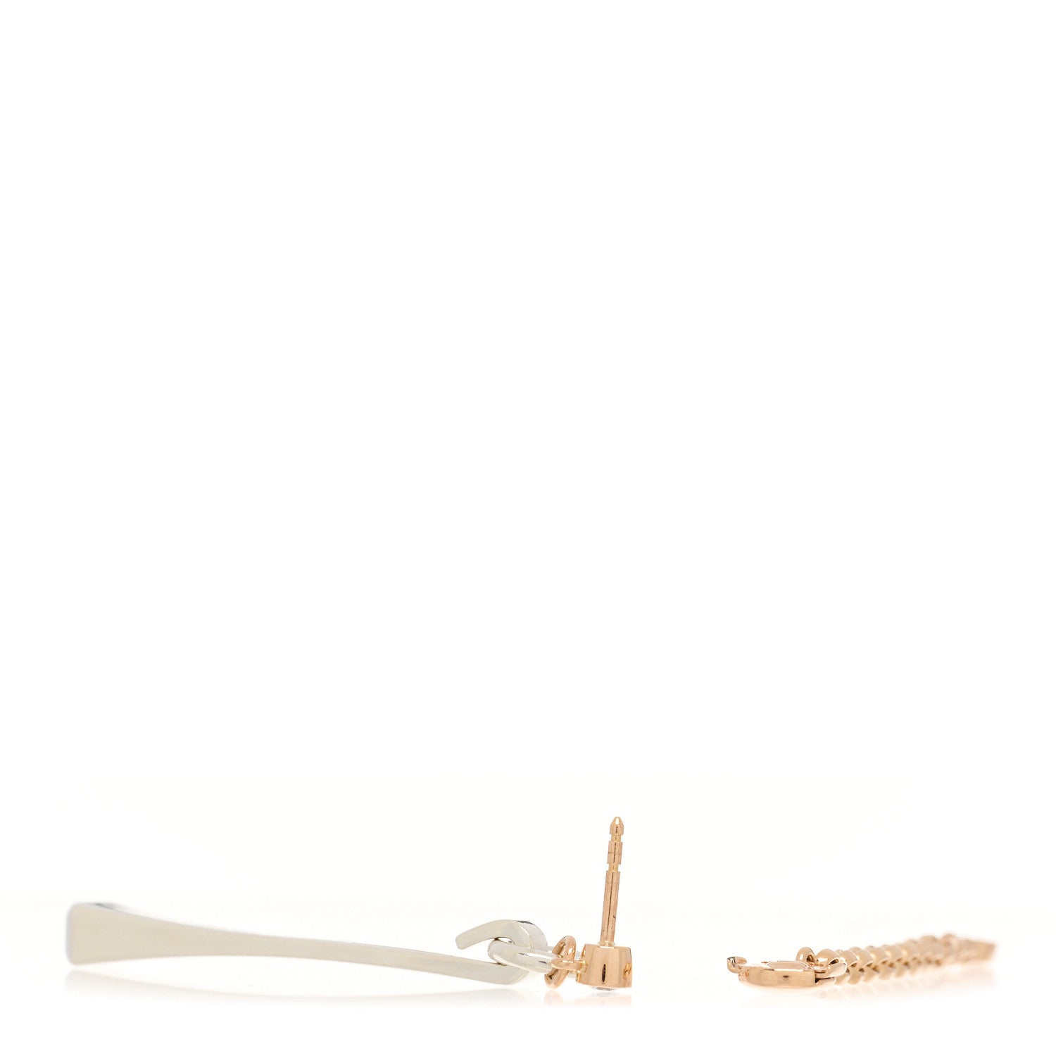 18K Rose Gold Sterling Silver Mix and H Single Dangle Earring