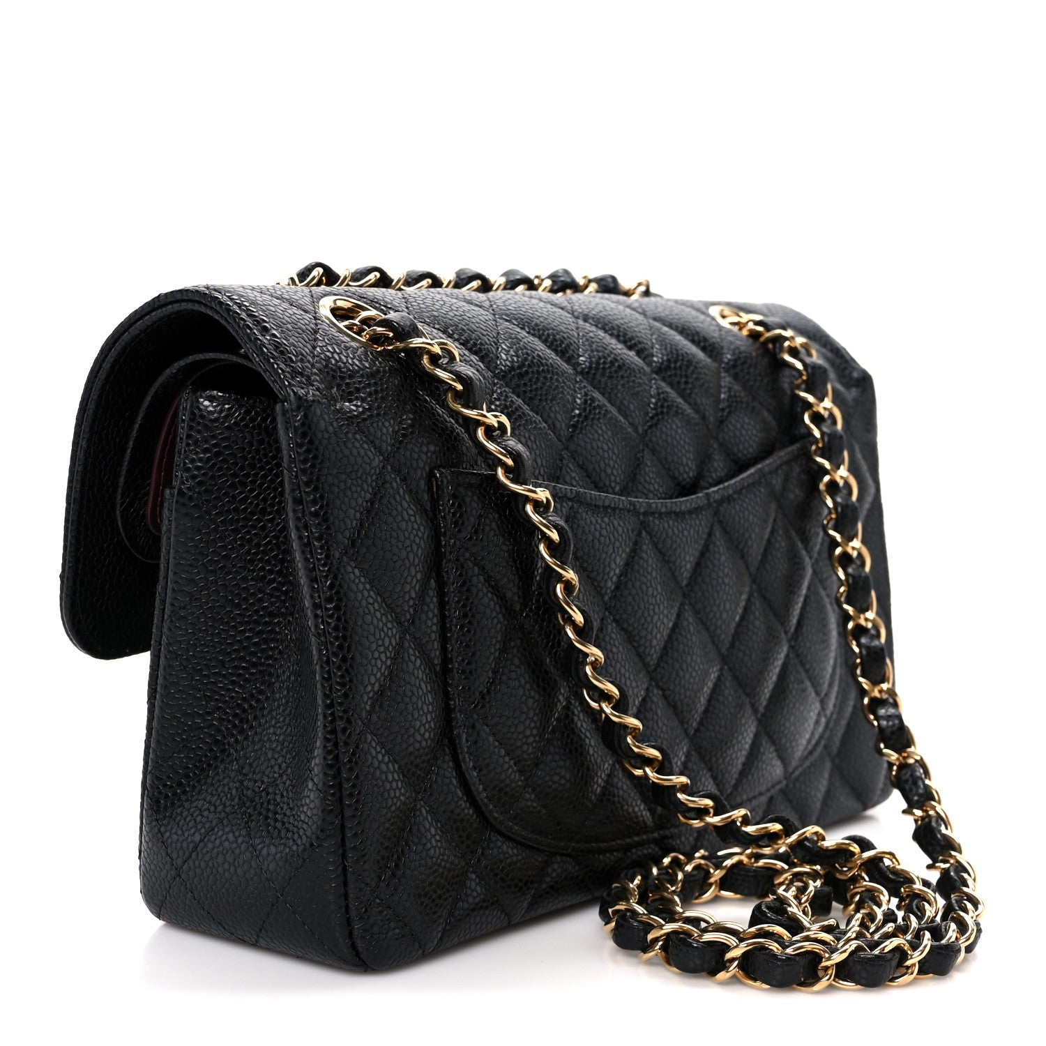 Caviar Quilted Small Double Flap Black