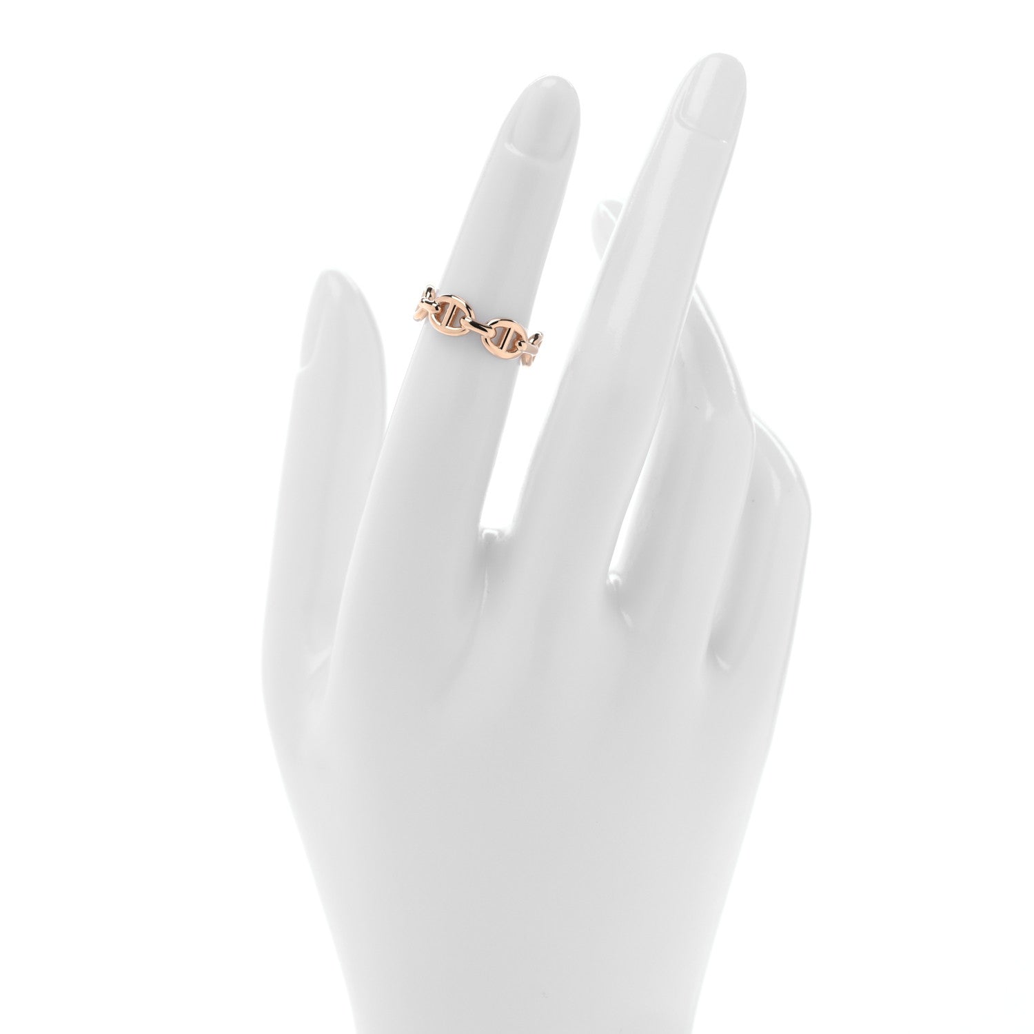 18K Rose Gold PM Chaine d'Ancre Enchainee Ring 48 4.5