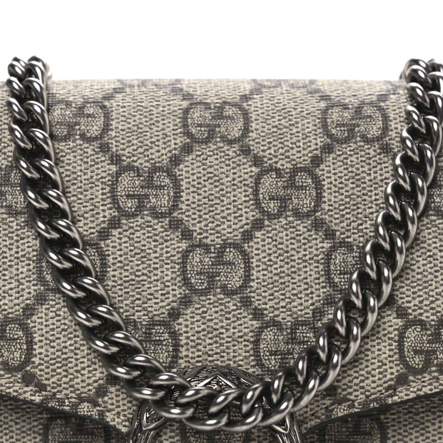 GG Supreme Monogram Mini Dionysus Chain Wallet Beige Taupe