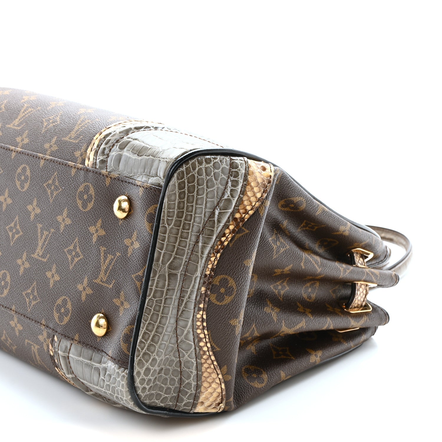 Monogram Snakeskin Alligator Monogramissime Exotic Shopper GM Gris