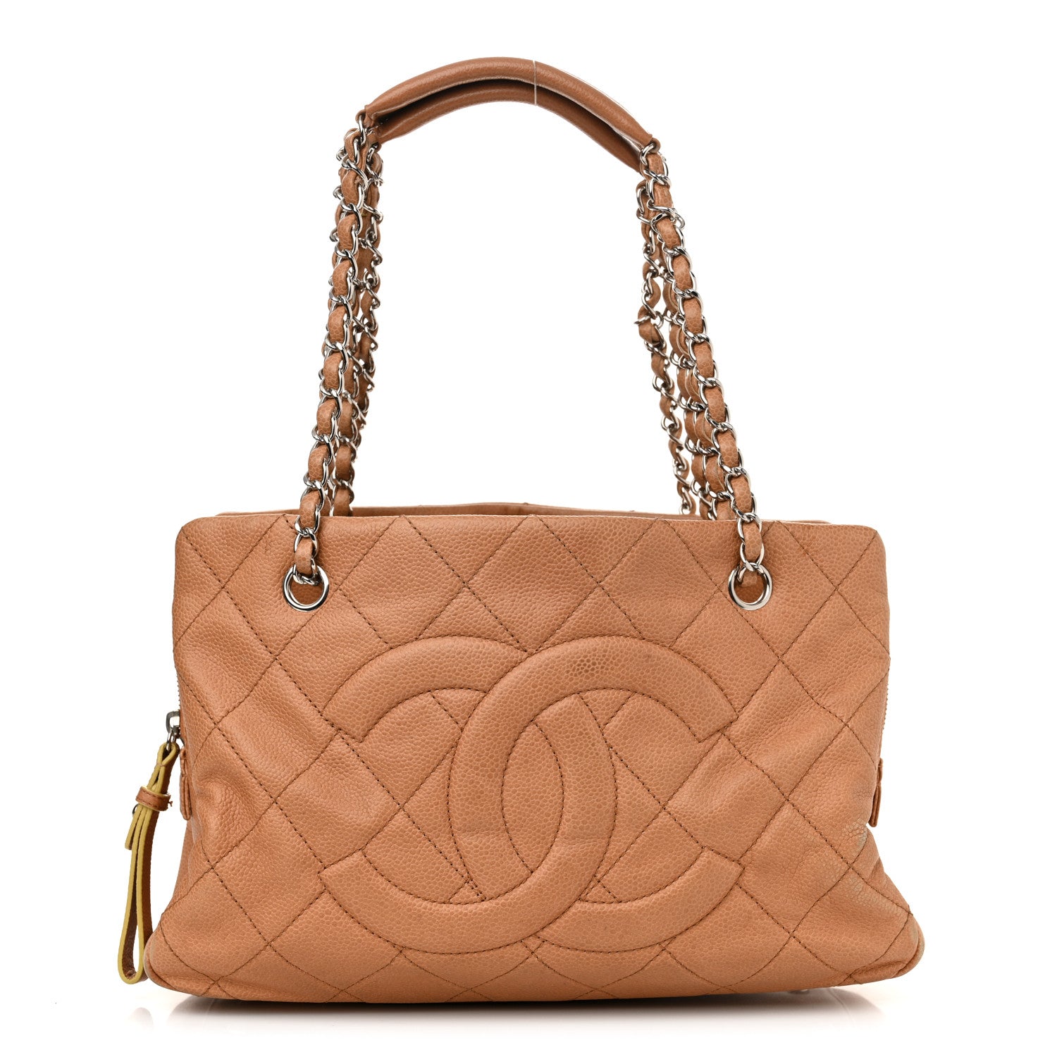 Caviar Quilted Timeless CC Shopping Tote Brown