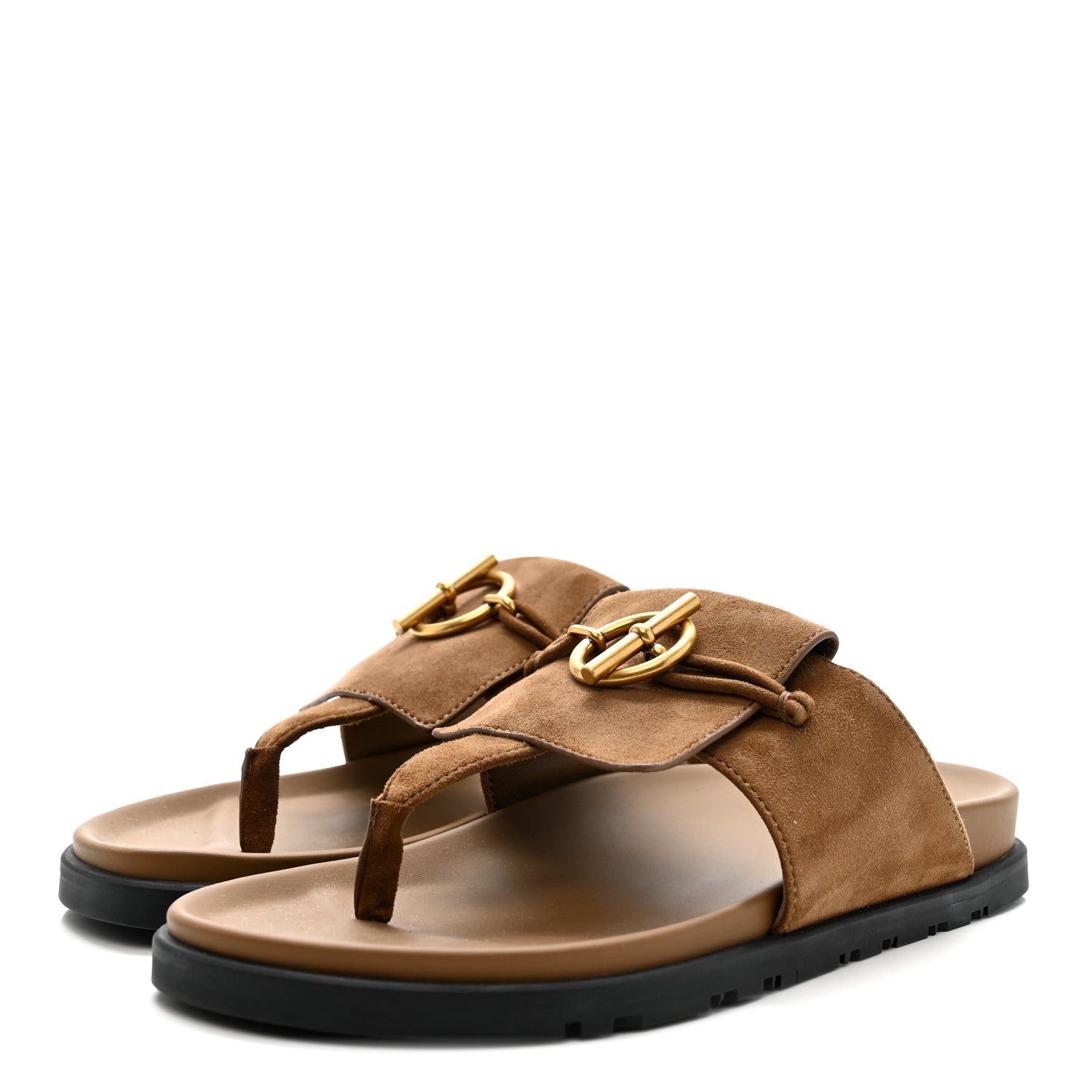 Suede Goatskin Womens Joyce Sandals 37 Brun Fume