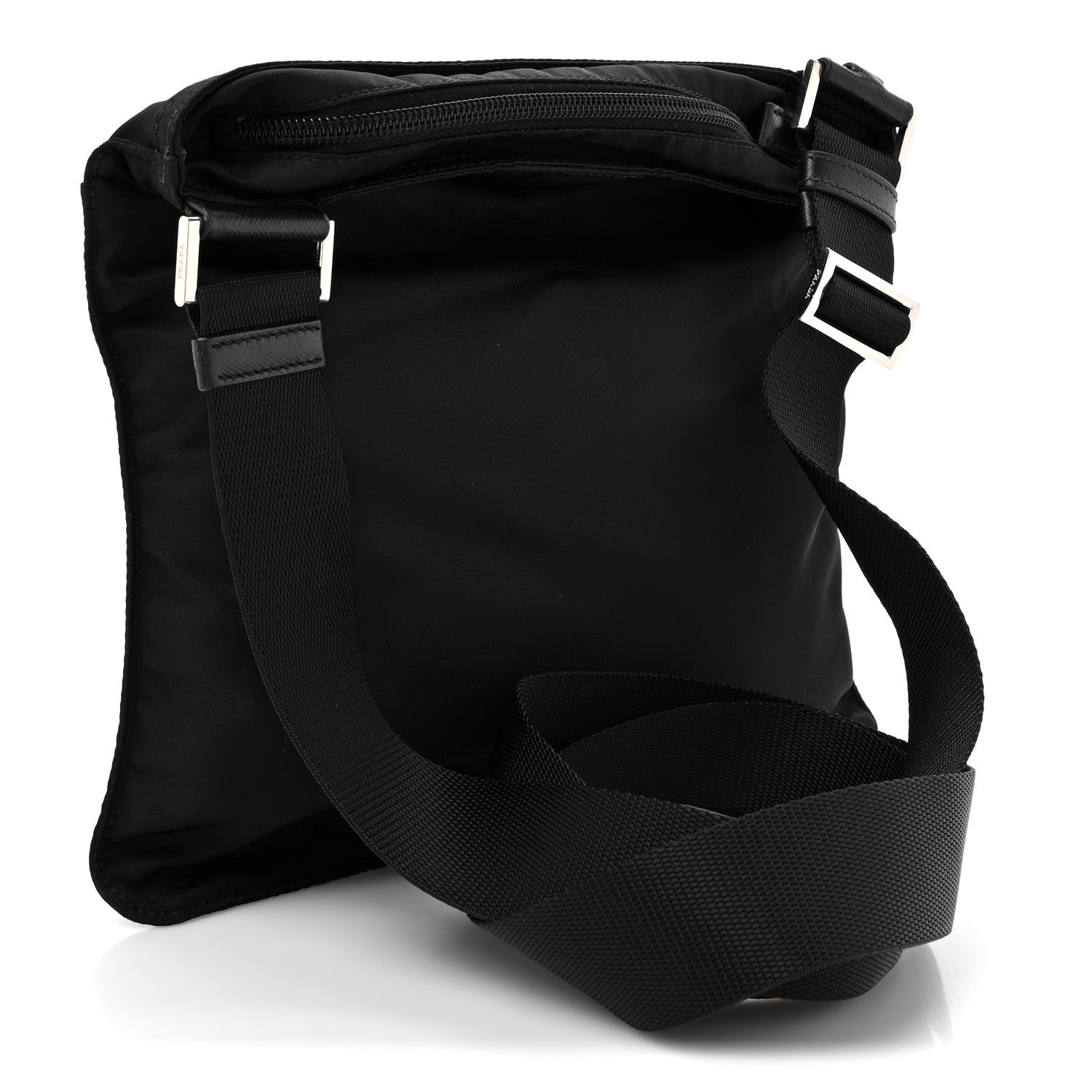 Nylon Vela Flat Messenger Bag Black
