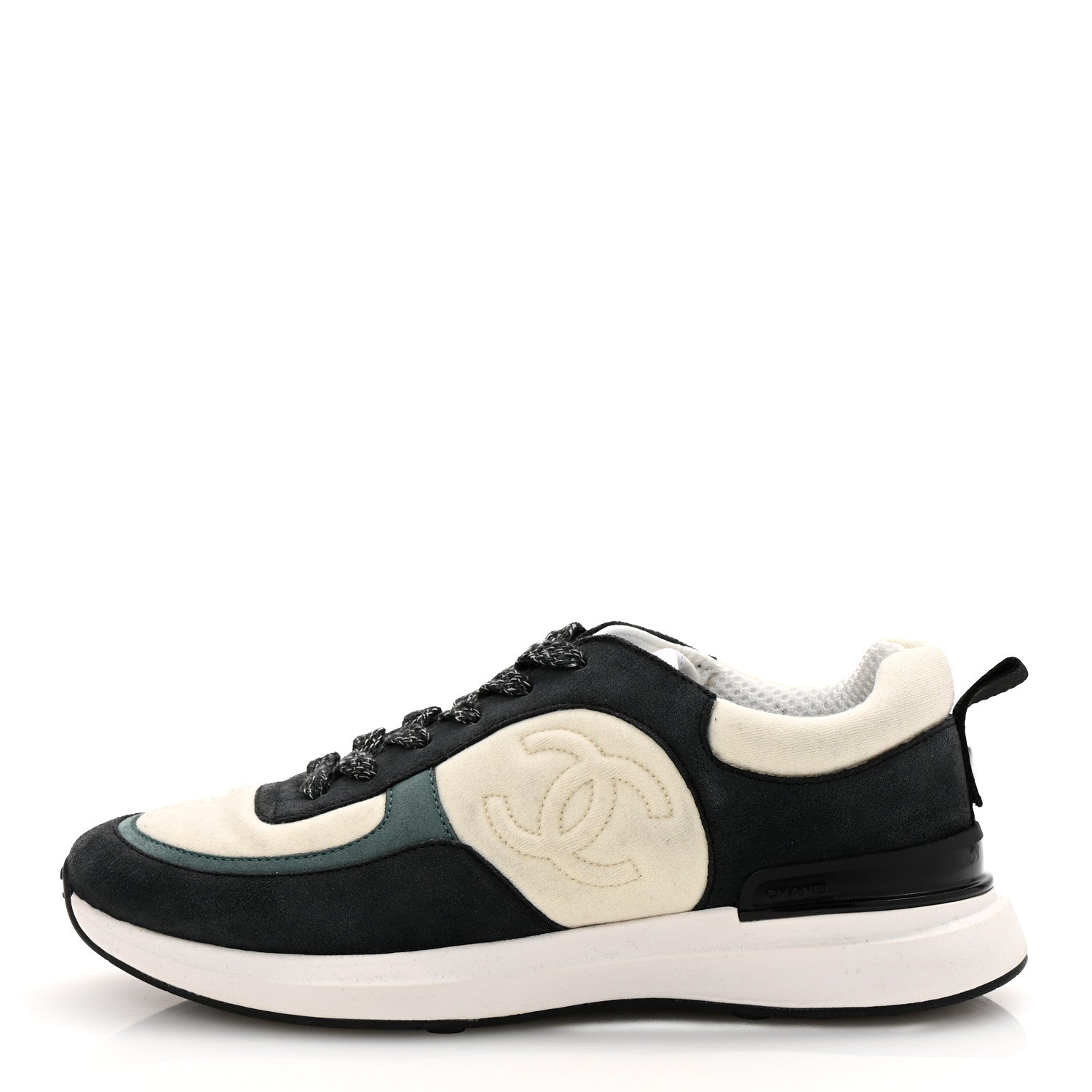 Suede Calfskin Fabric CC Sneakers 39 Dark Grey