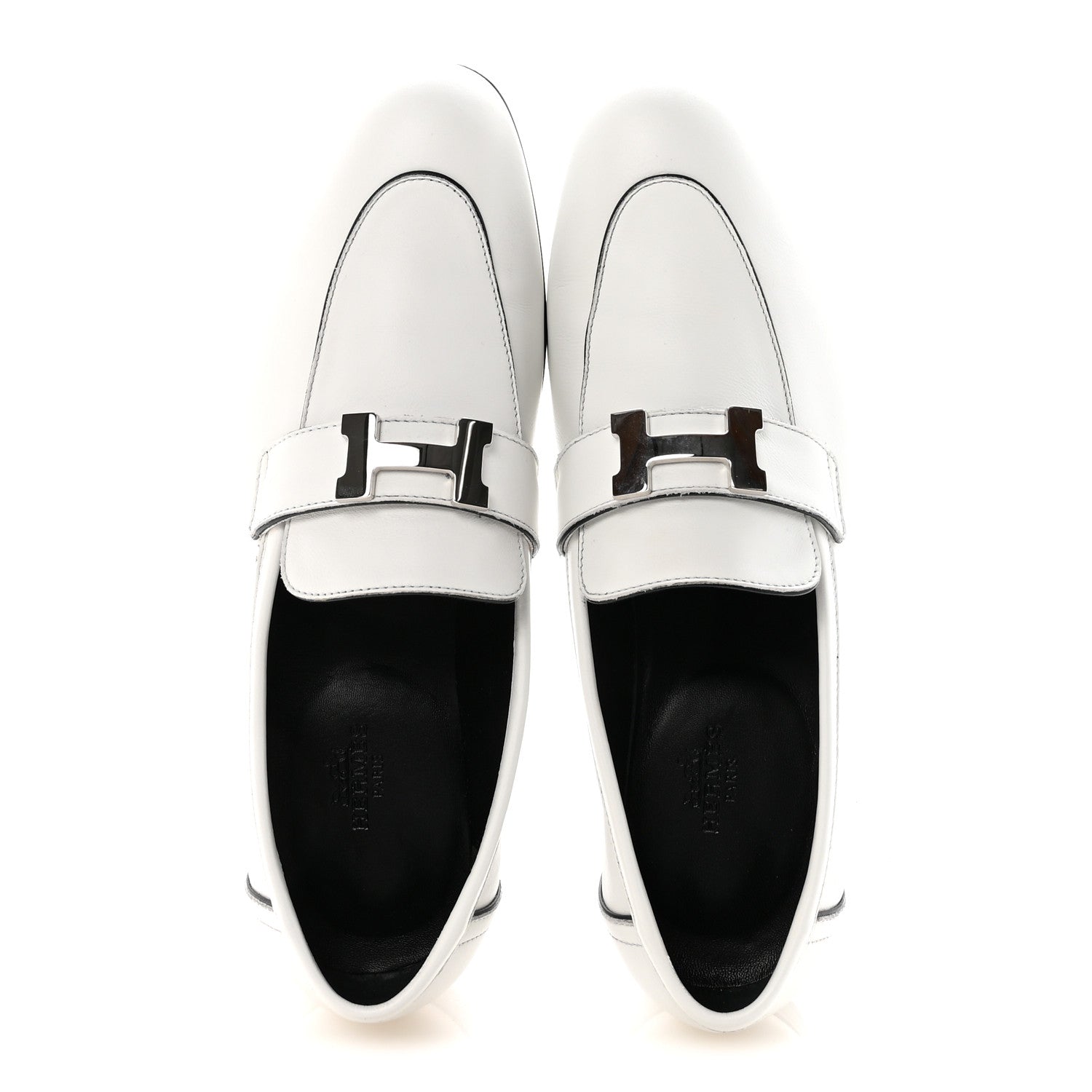 Calfskin Womens Paris Loafers 37.5 White