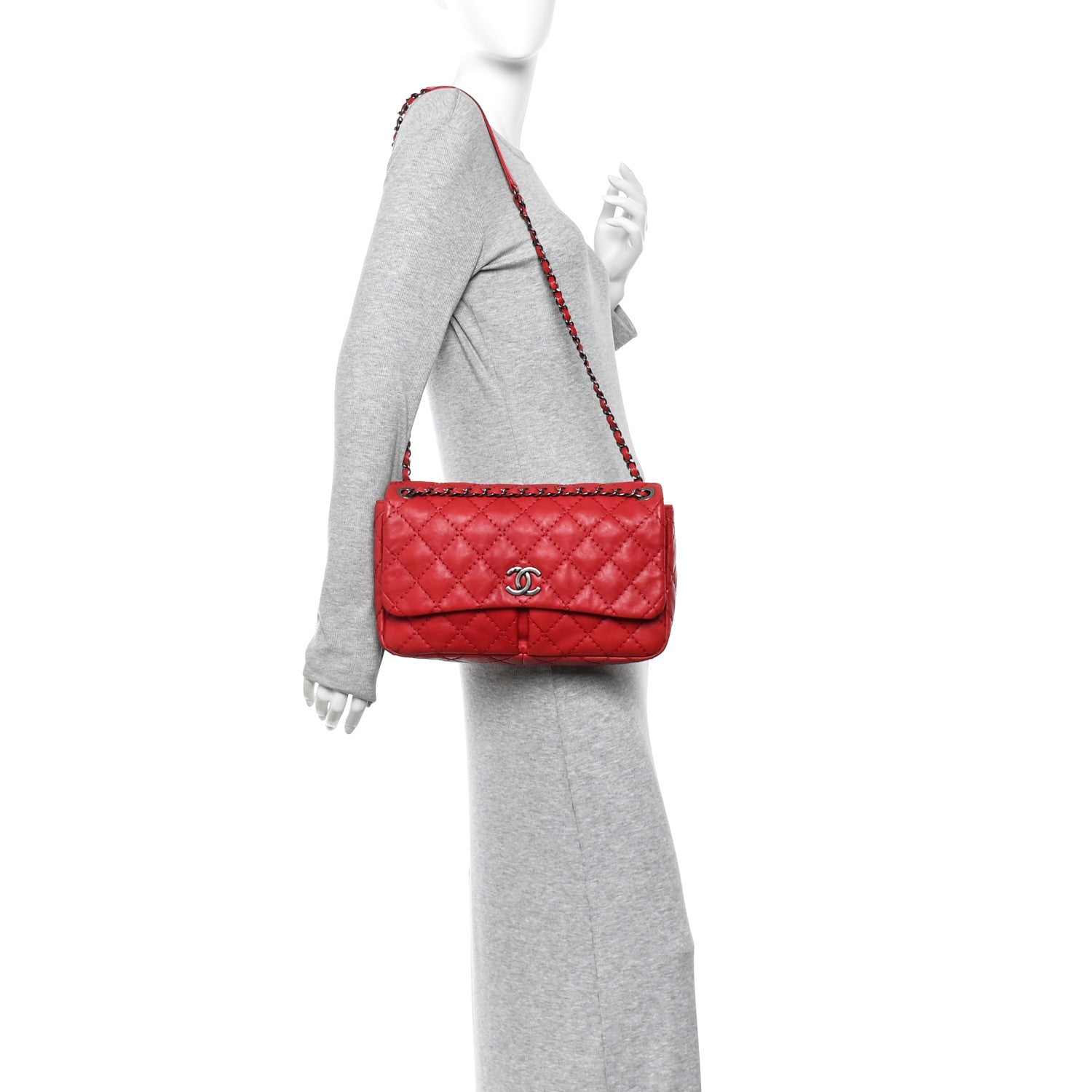 Calfskin Ultimate Stitch Flap Red