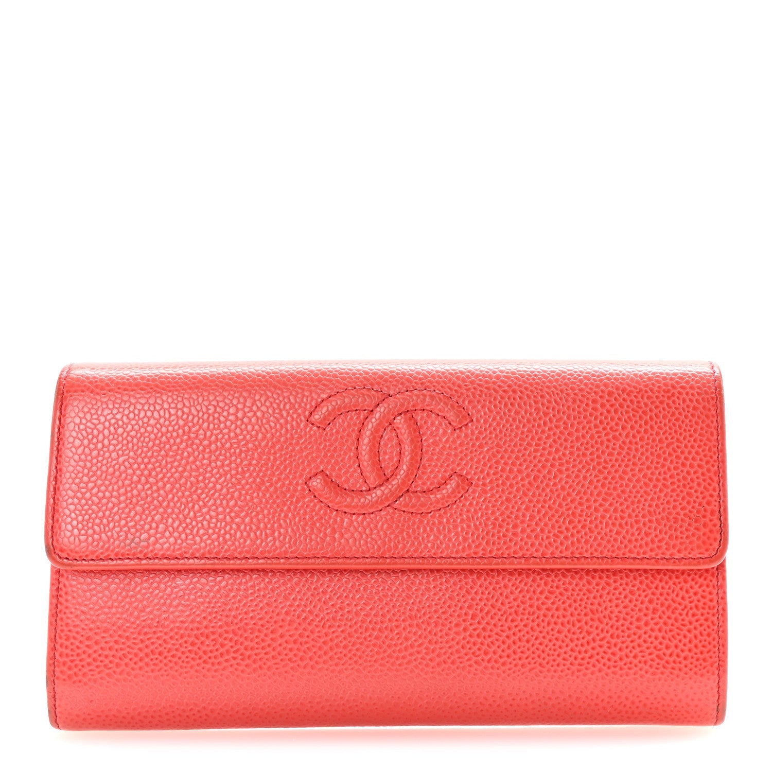 Caviar Timeless CC Large Flap Wallet Red