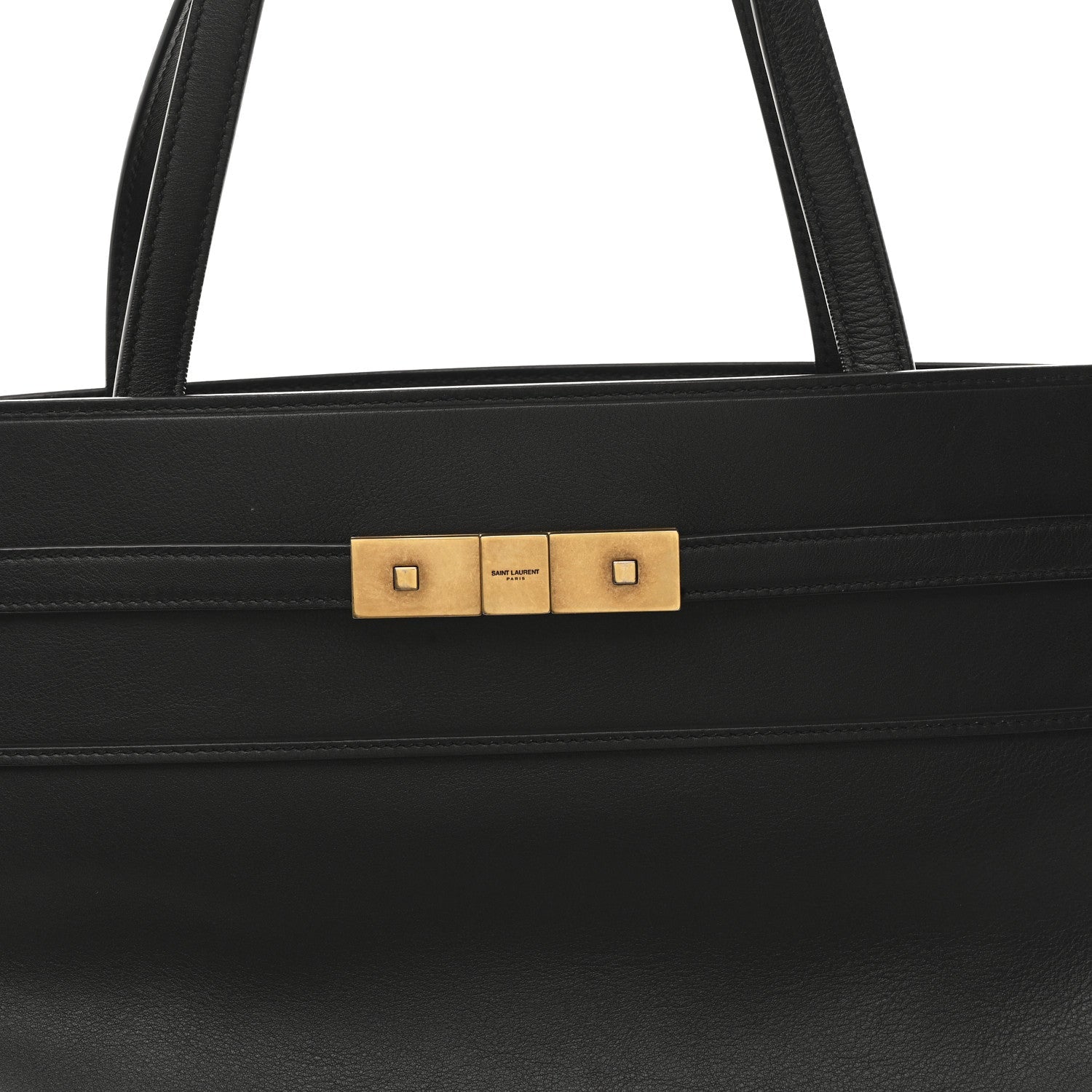 Calfskin Medium Manhattan Shopper Tote Black