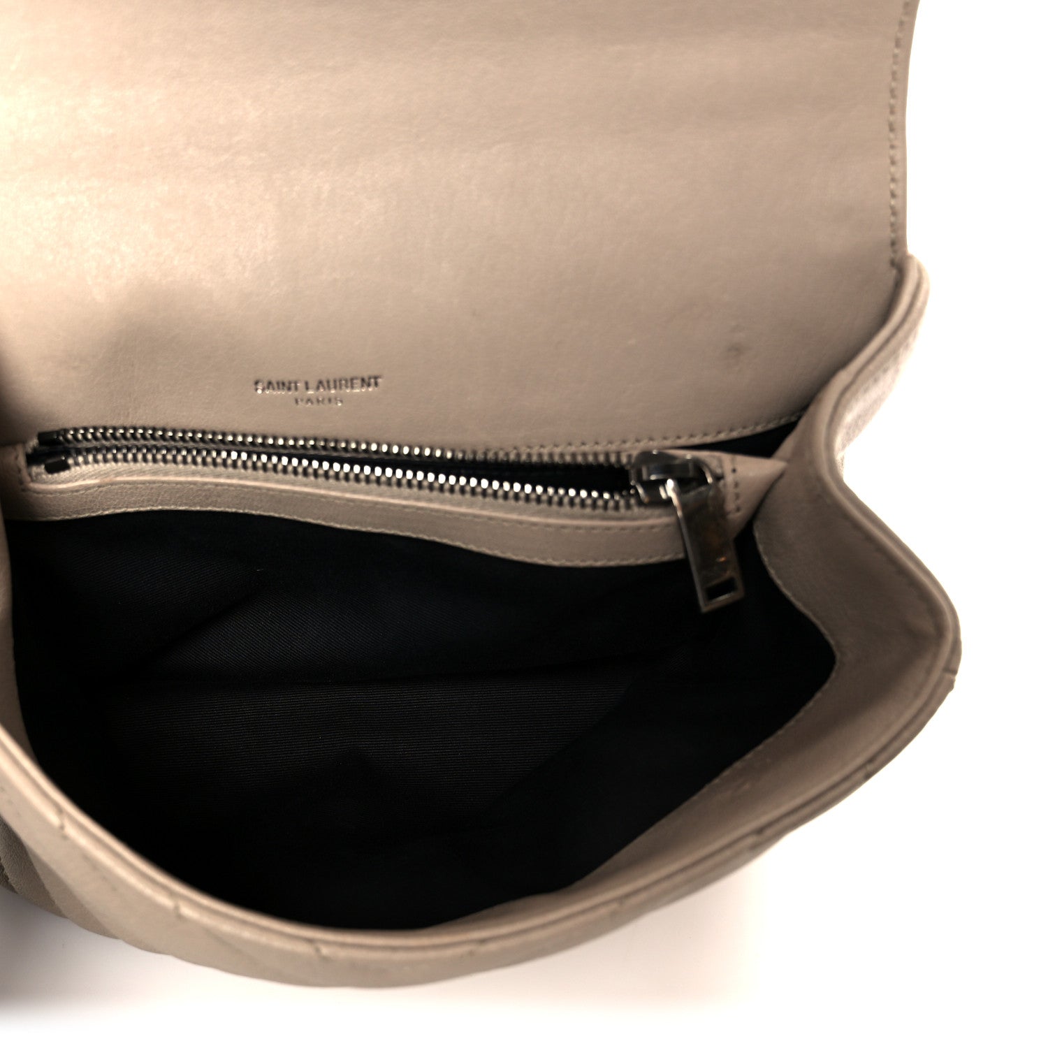 Sheepskin Matelasse Chevron Monogram Medium College Bag Taupe