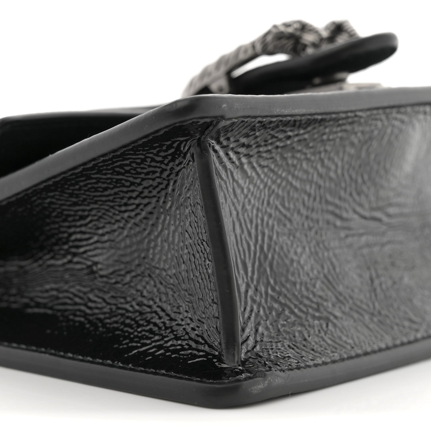 Crinkled Patent Mini Dionysus Shoulder Bag Black