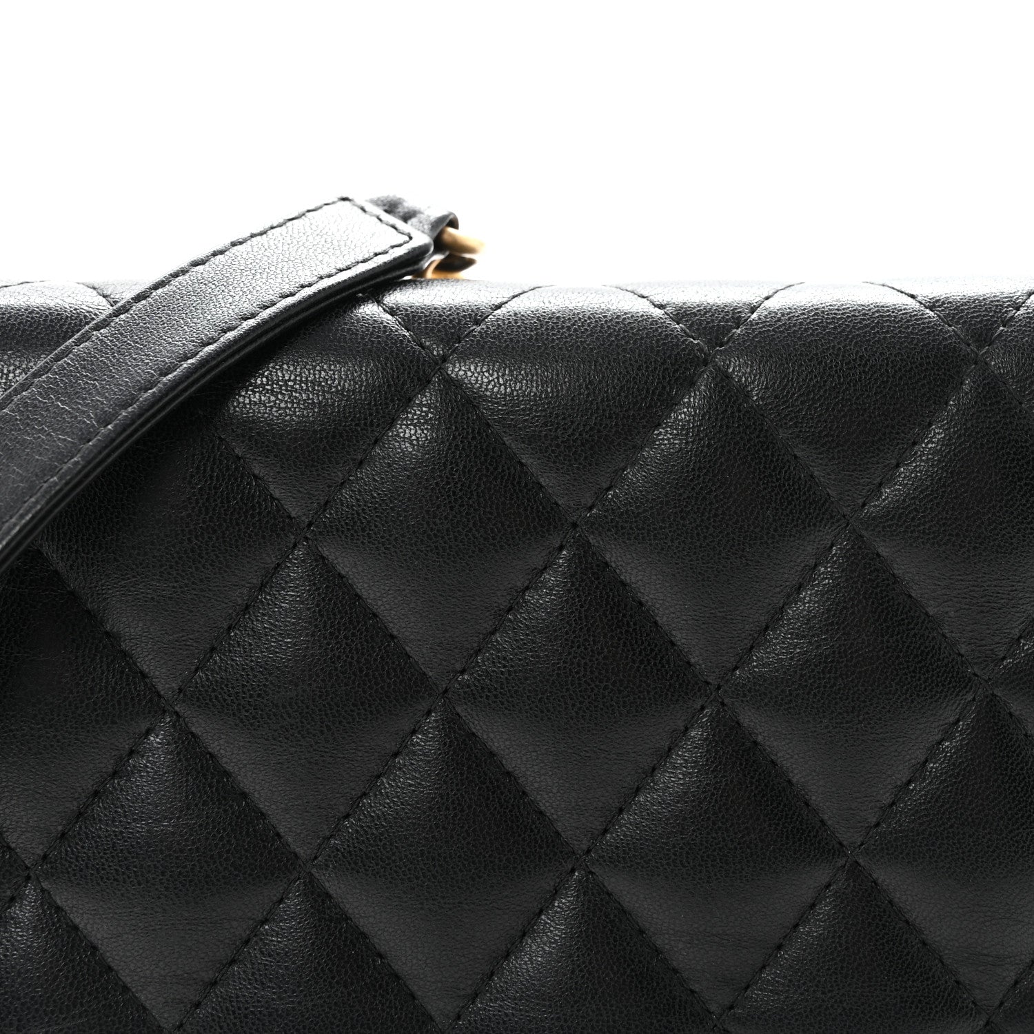 Lambskin Quilted Boy Wallet On Chain WOC Black