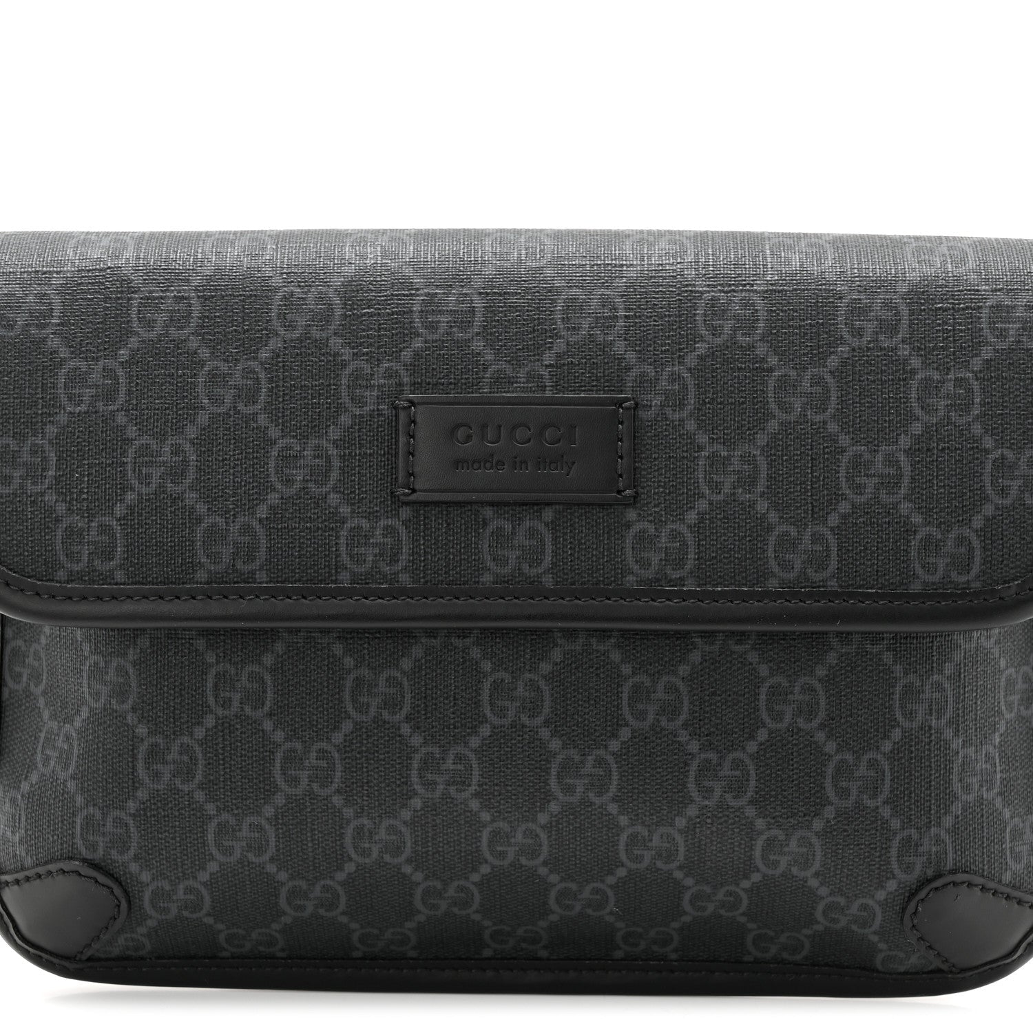 GG Supreme Monogram Web Slim Belt Bag Black Grey