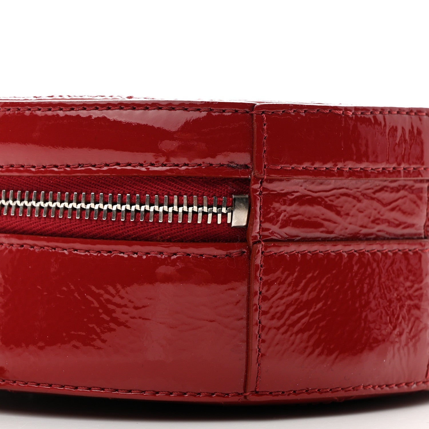 Patent Round As Earth Evening Bag Red