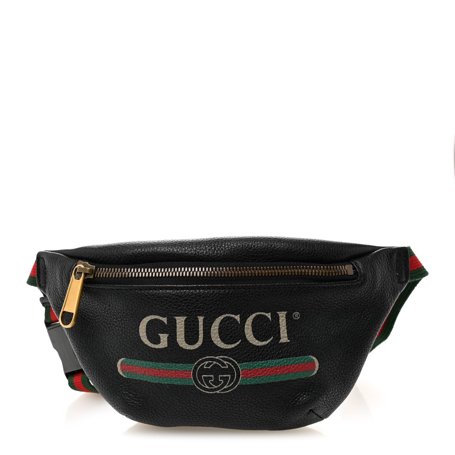 Grained Calfskin Small Logo Belt Bag Black
