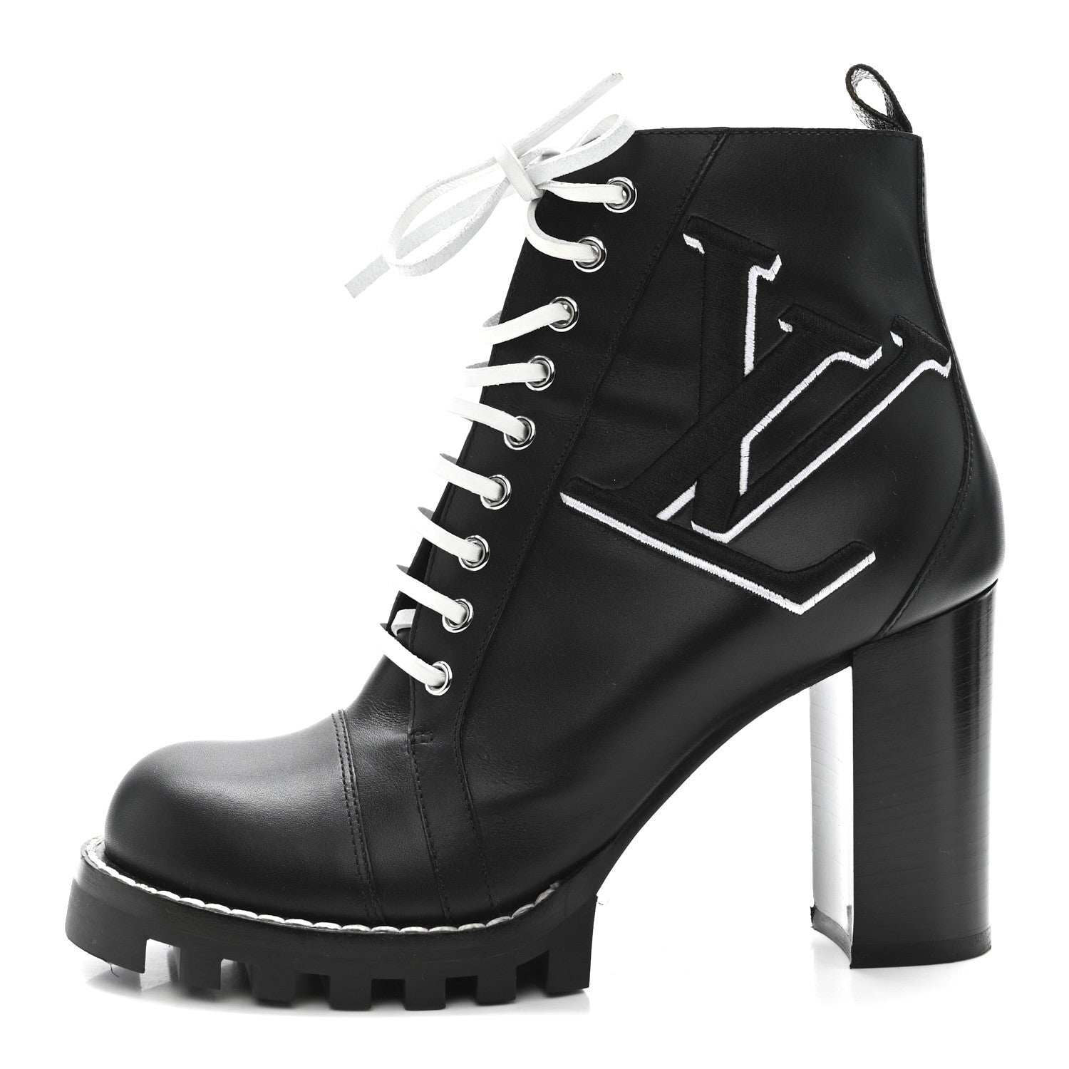 Calfskin Monogram Star Trail Ankle Boots 41 Black