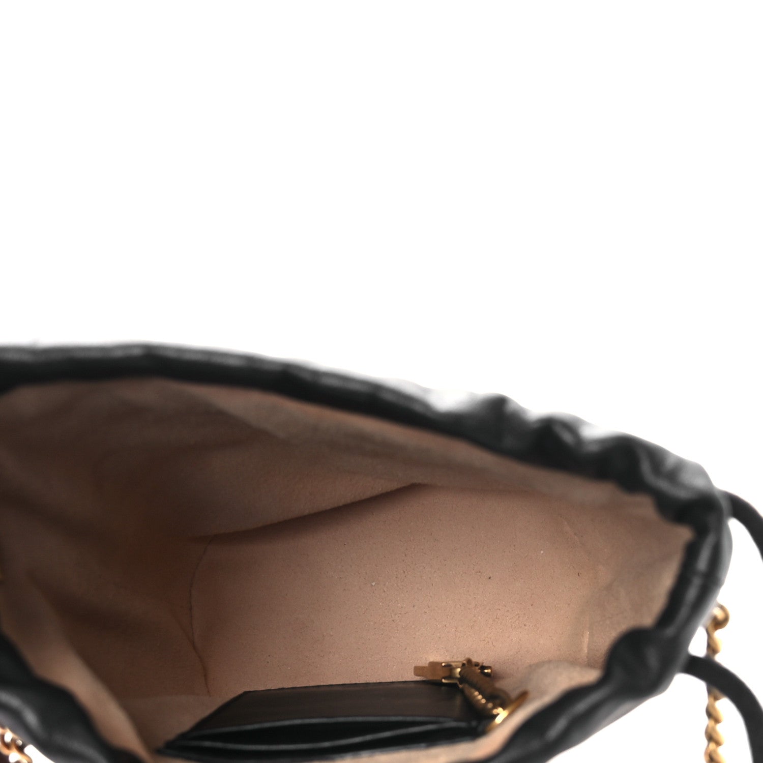 Calfskin Matelasse Mini GG Marmont 2.0 Bucket Bag Black