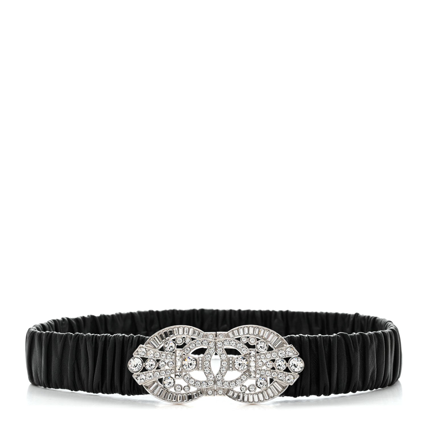 Lambskin Crystal CC Belt 70 28 Black
