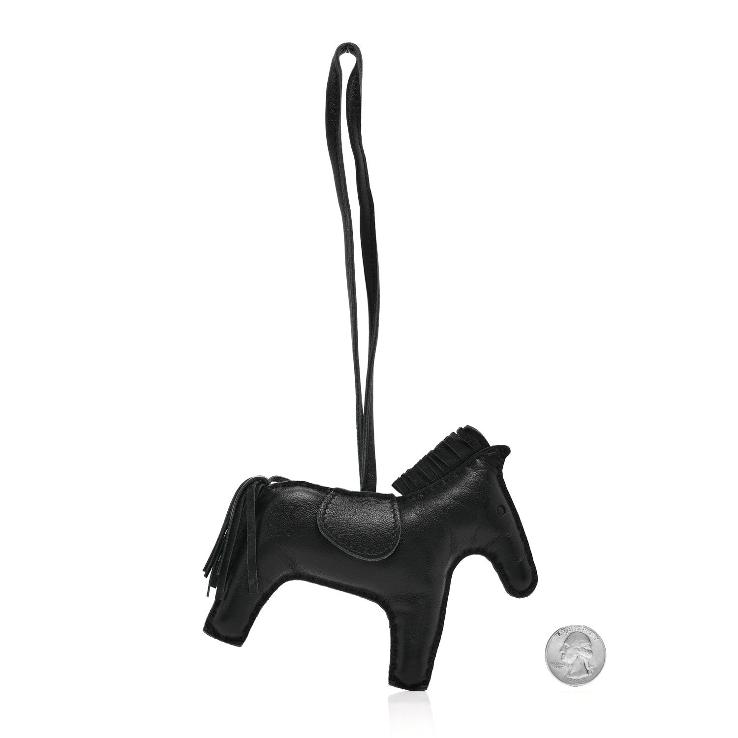 Milo Lambskin Grigri Rodeo Horse Bag Charm GM So Black