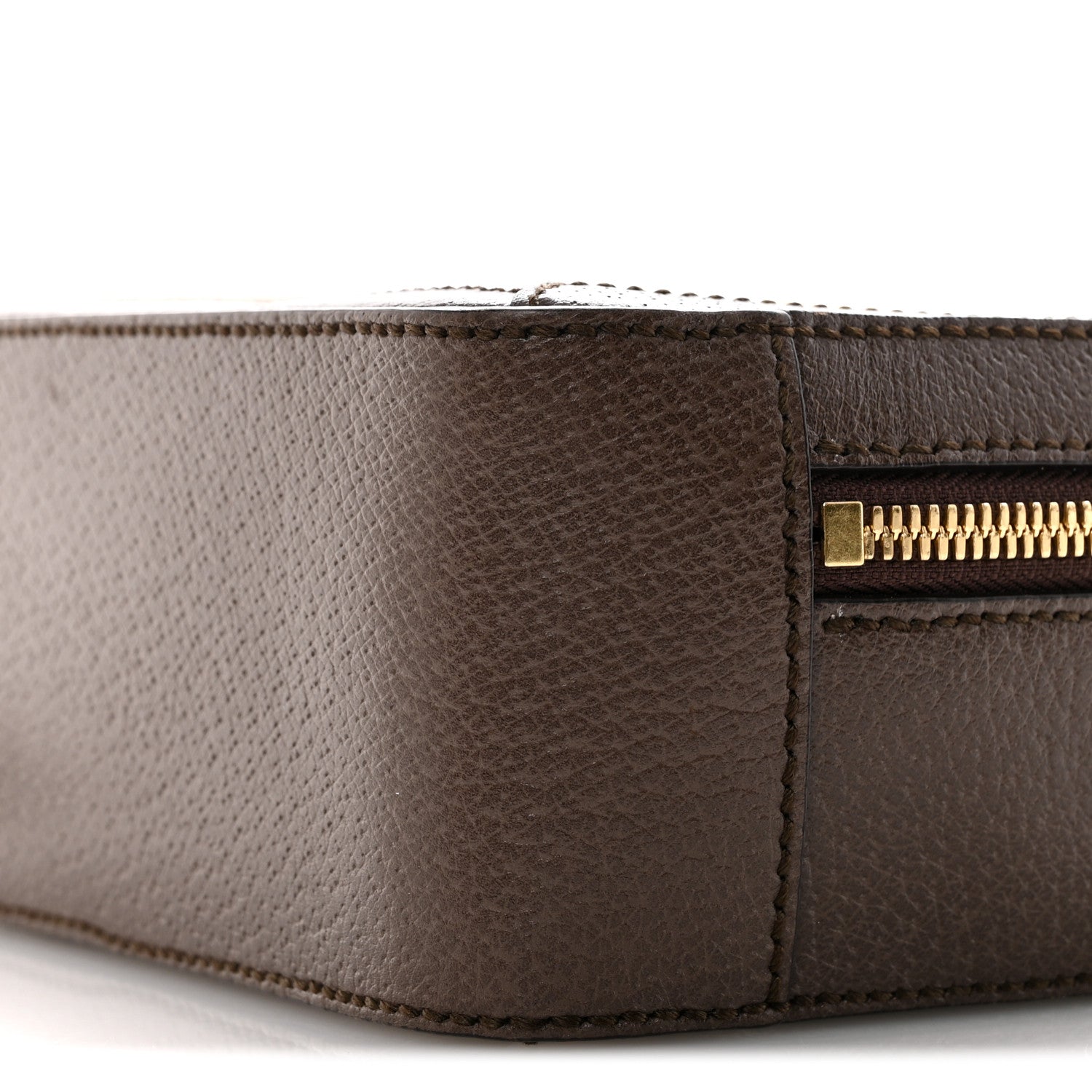 GG Supreme Monogram Mini Ophidia Top Handle Shoulder Bag Brown