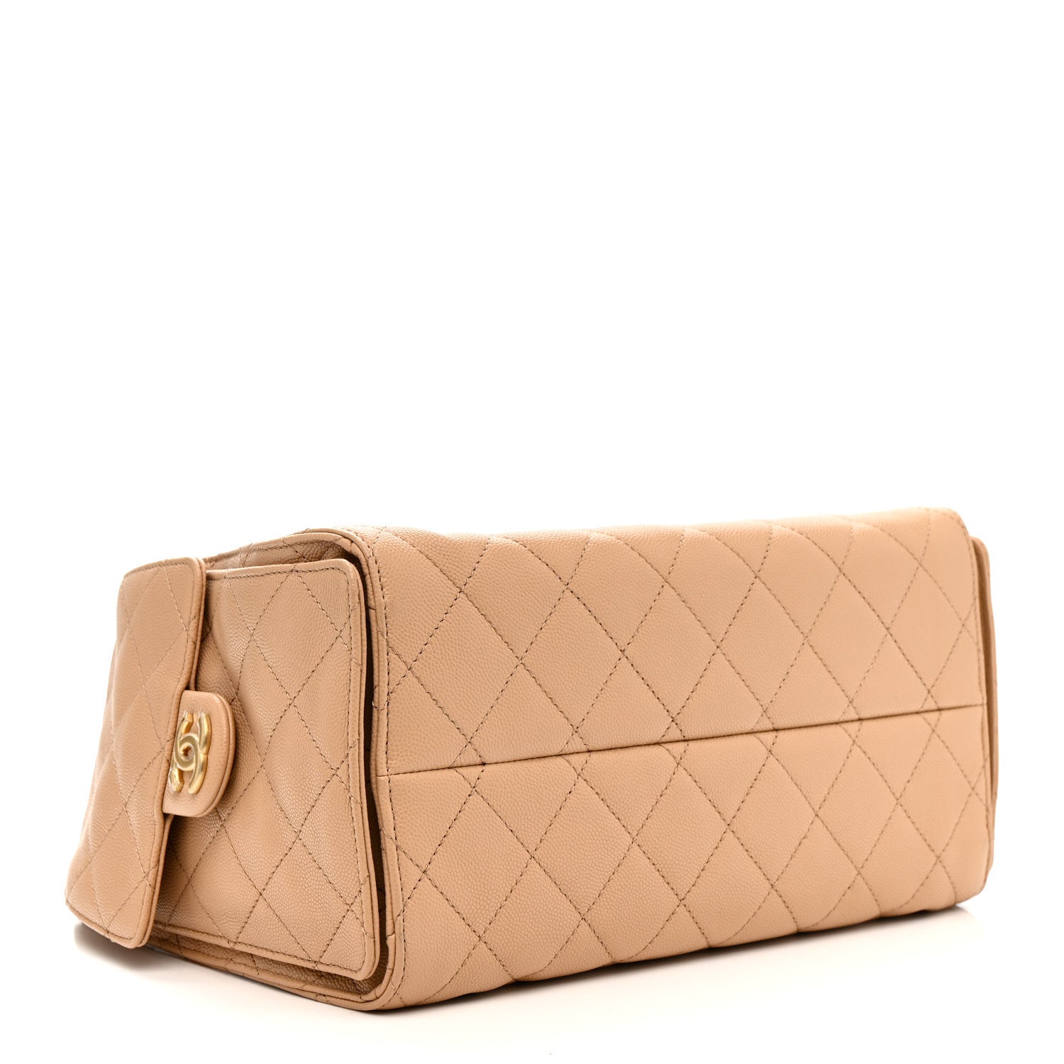 Caviar Quilted Small Chanel 25 Handbag Dark Beige