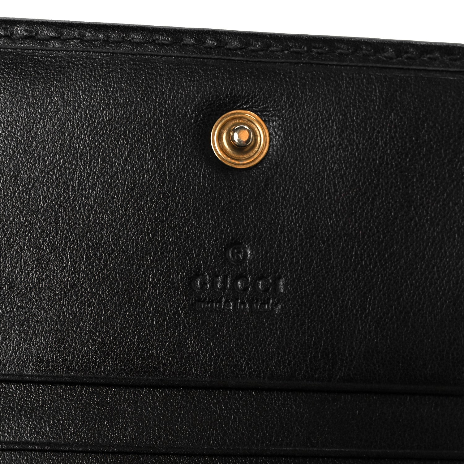 Calfskin Matelasse GG Marmont Card Case Wallet Black